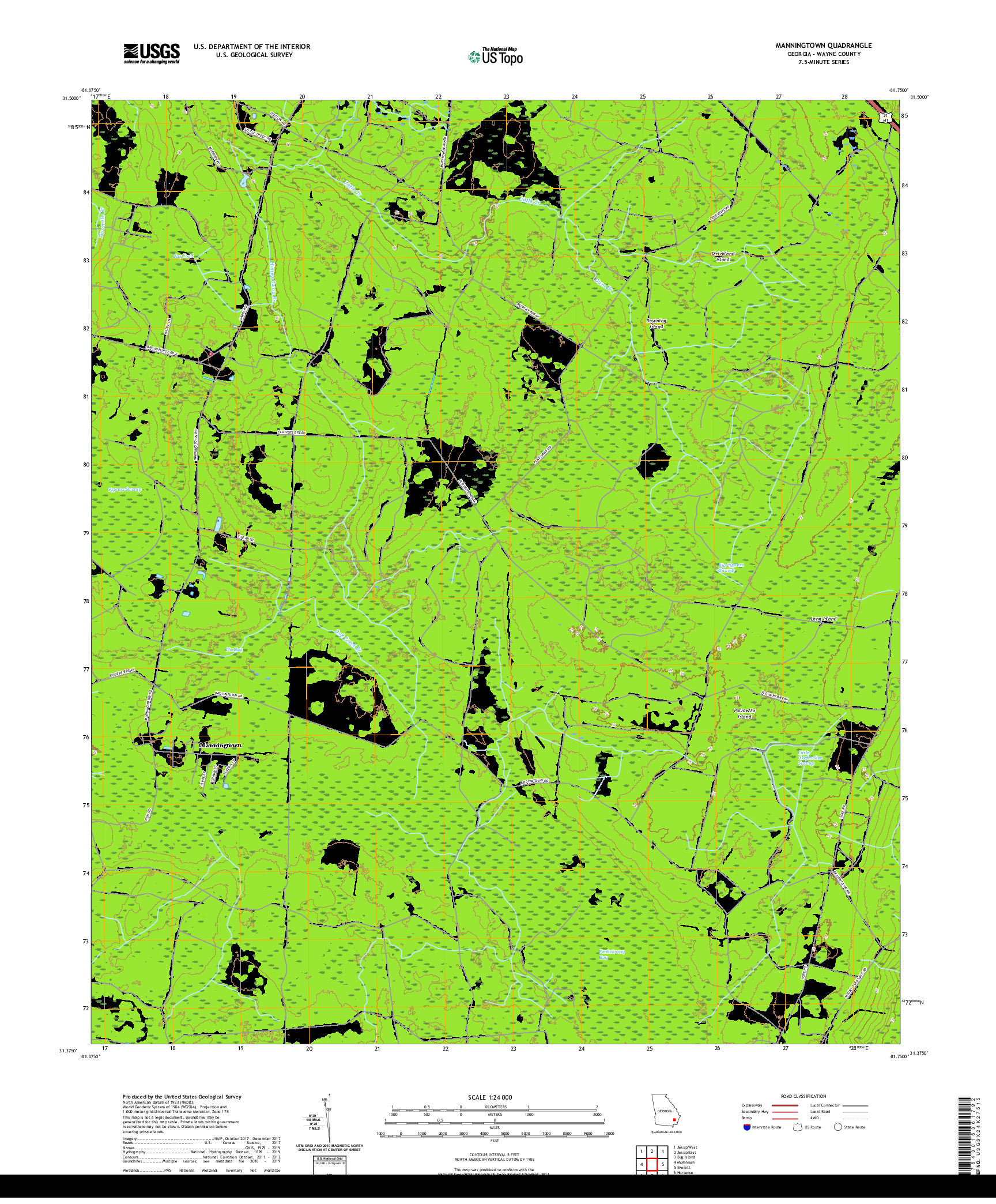 USGS US TOPO 7.5-MINUTE MAP FOR MANNINGTOWN, GA 2020