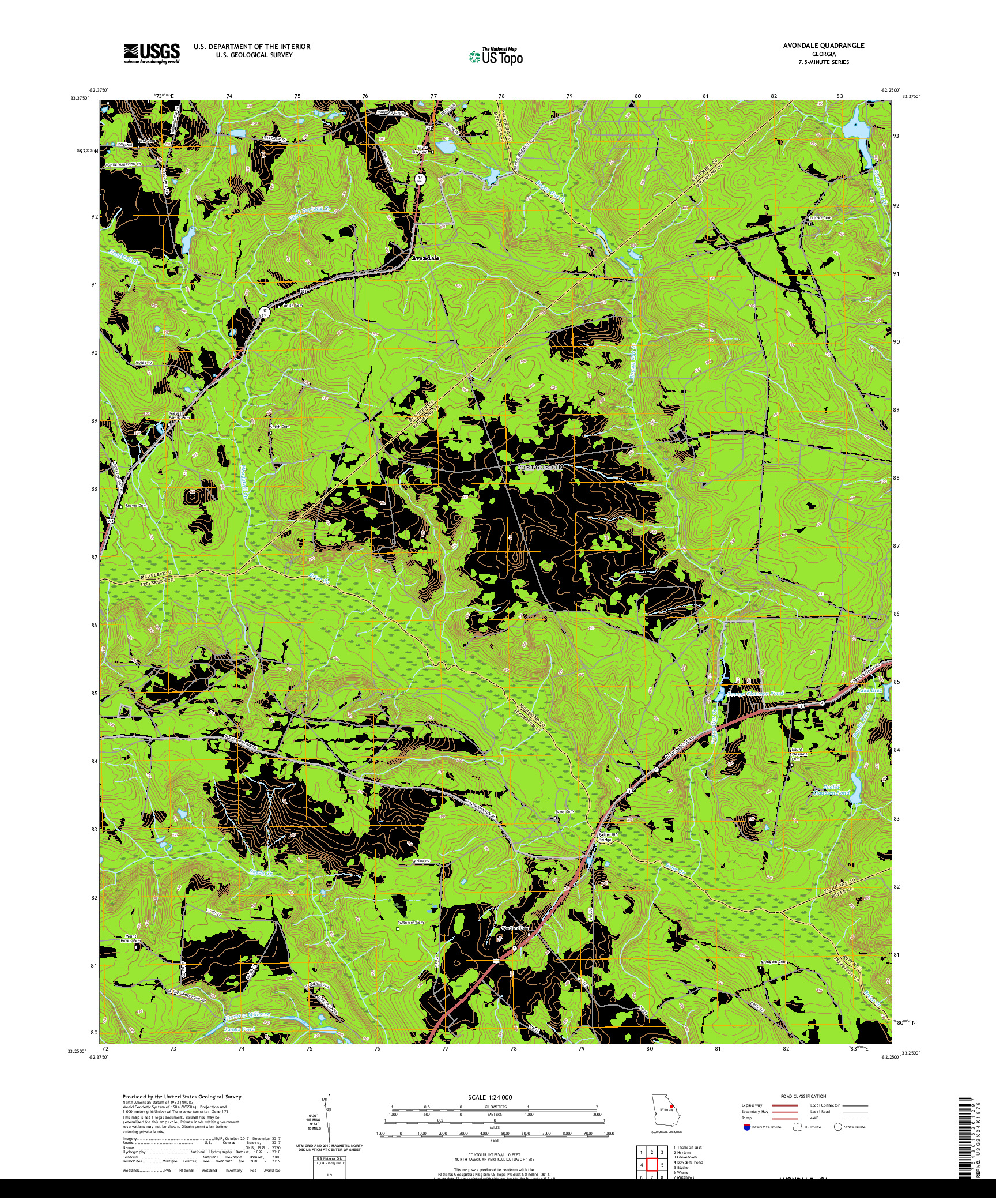 USGS US TOPO 7.5-MINUTE MAP FOR AVONDALE, GA 2020