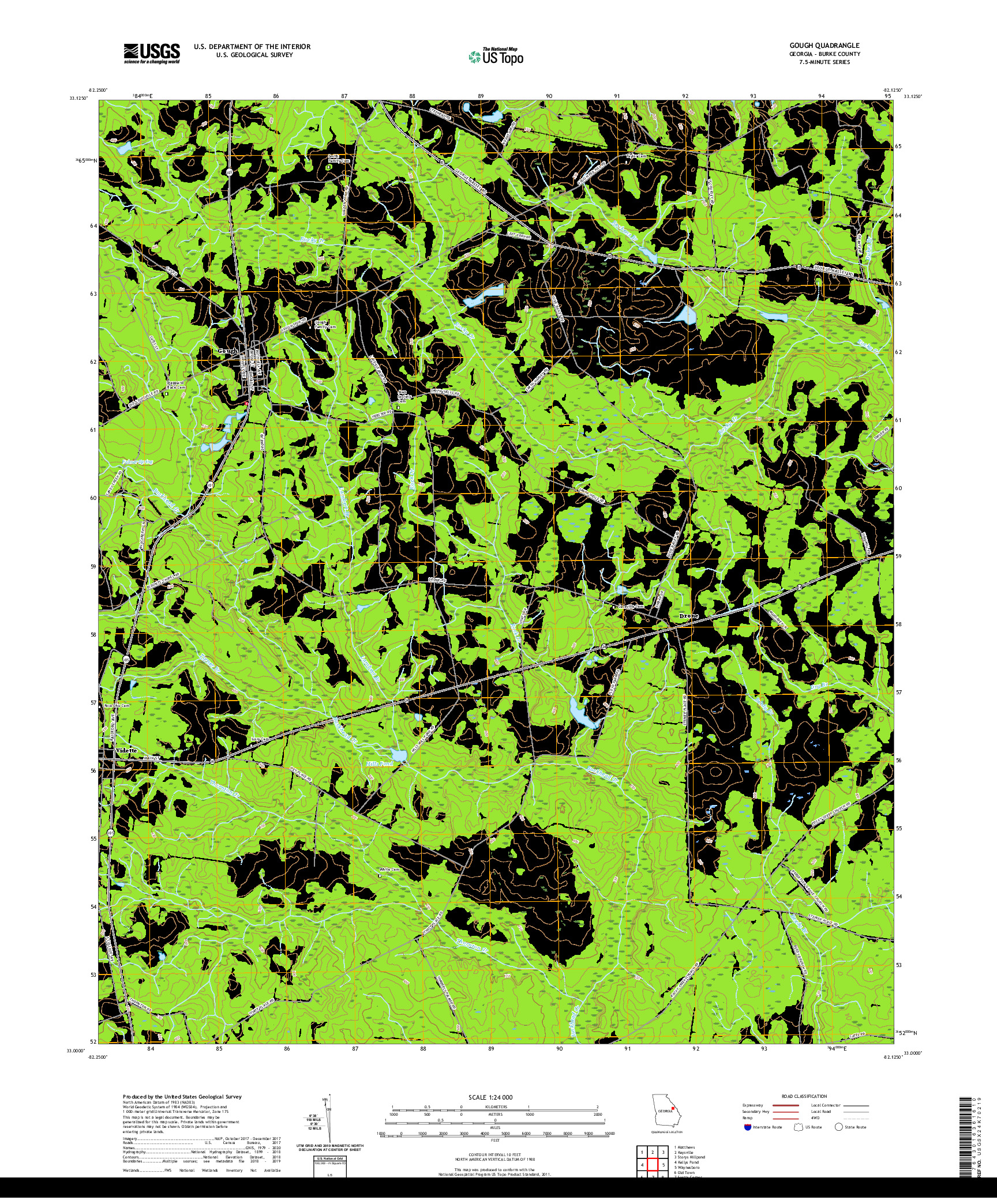 USGS US TOPO 7.5-MINUTE MAP FOR GOUGH, GA 2020
