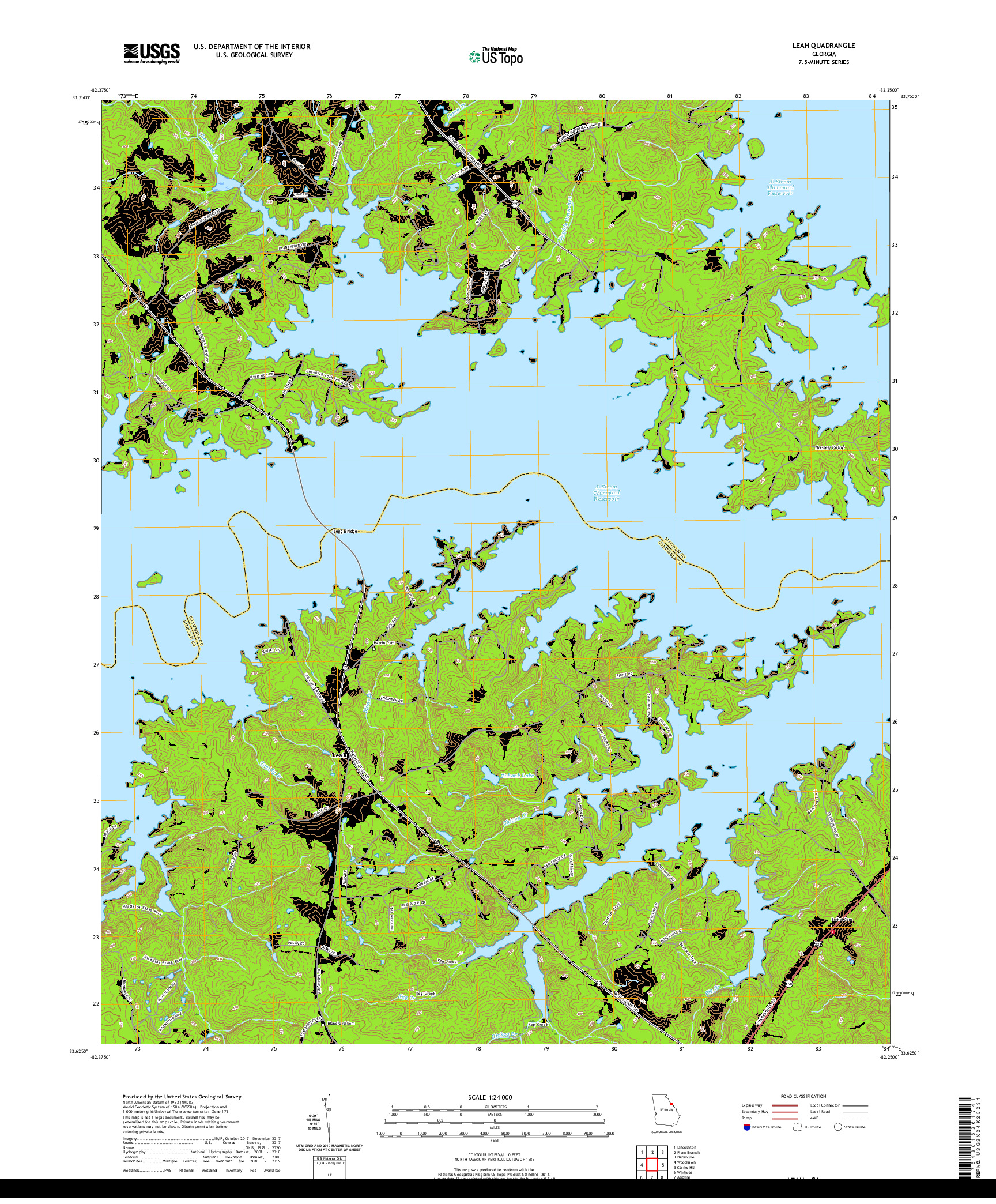 USGS US TOPO 7.5-MINUTE MAP FOR LEAH, GA 2020