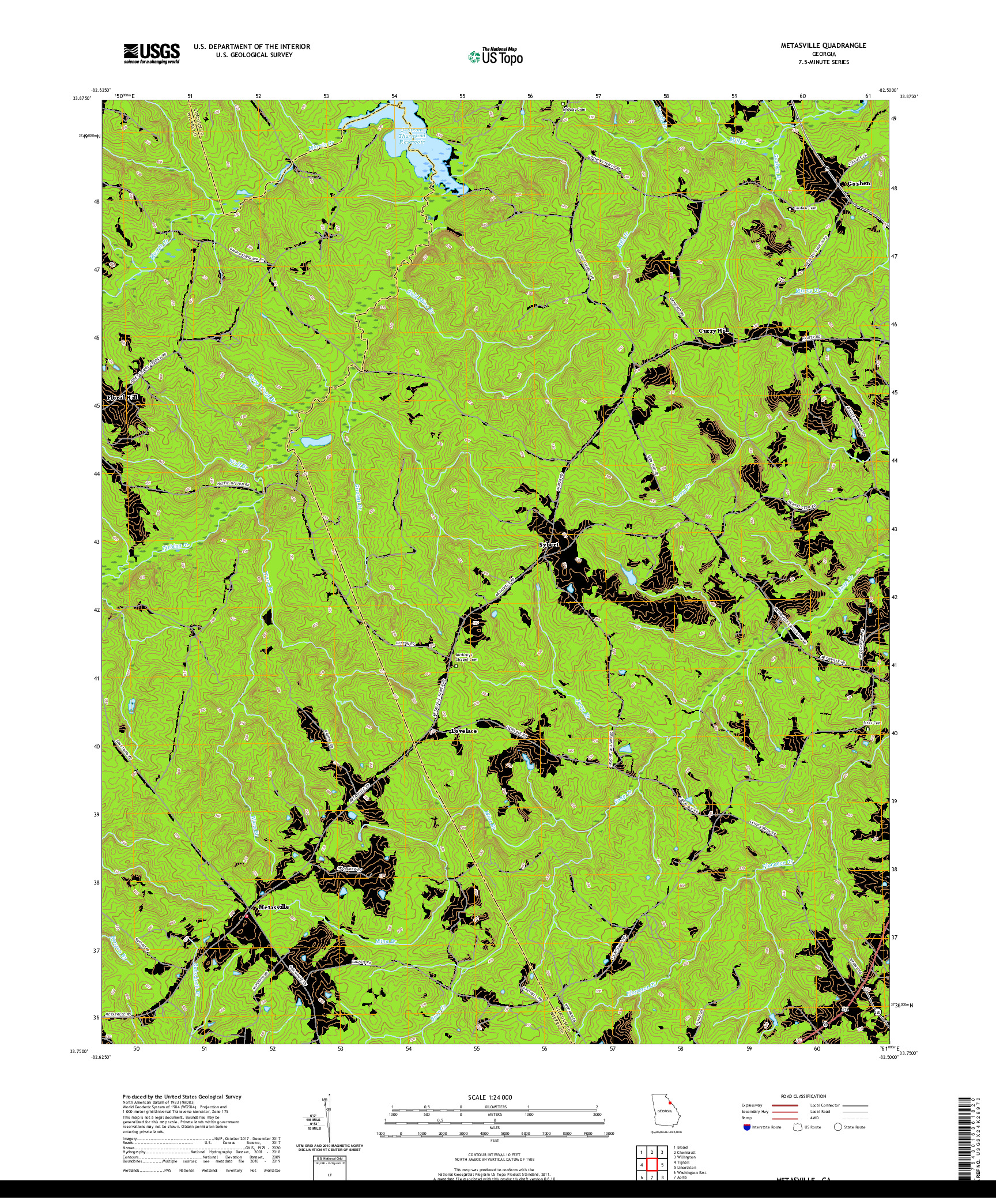 USGS US TOPO 7.5-MINUTE MAP FOR METASVILLE, GA 2020
