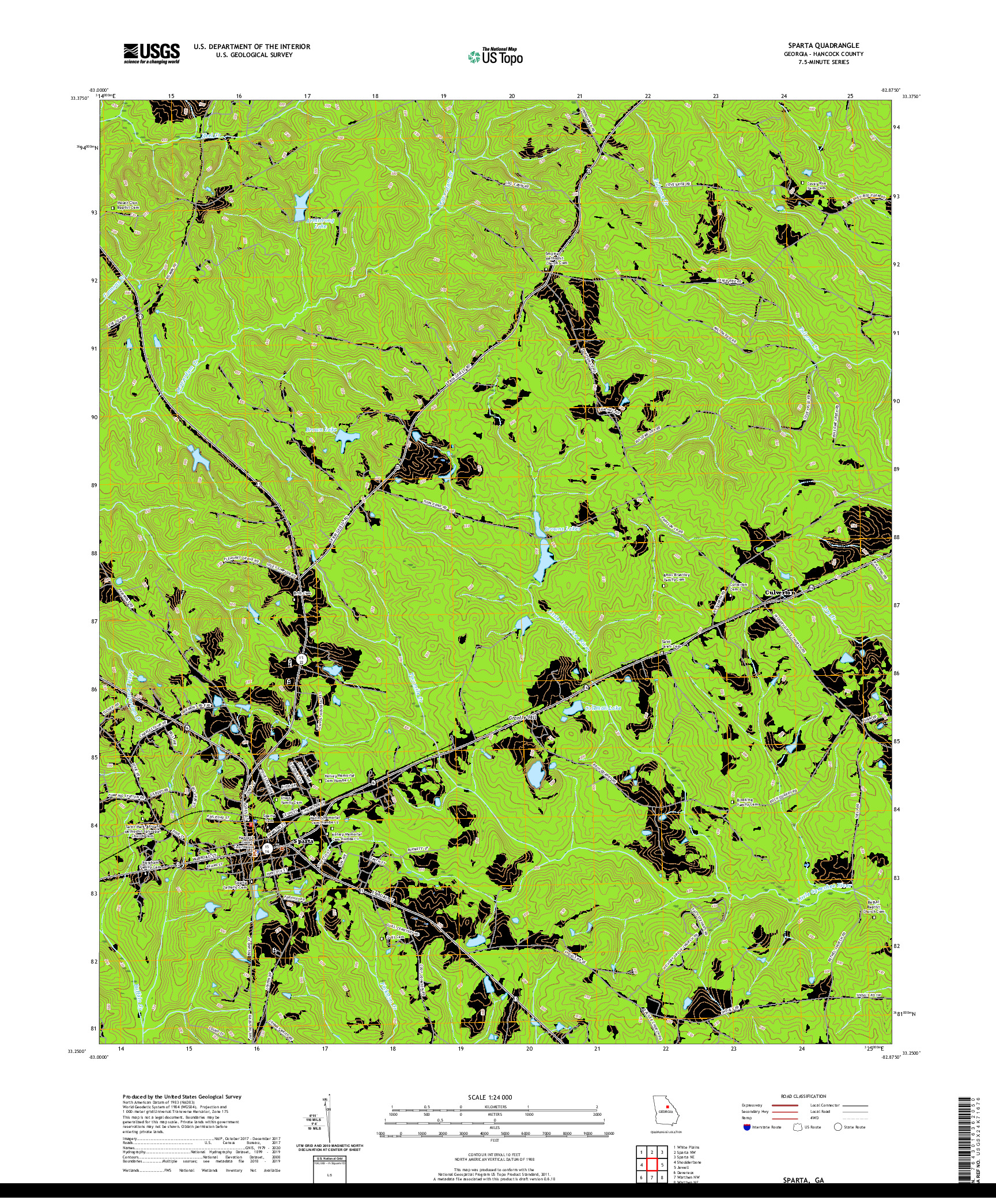 USGS US TOPO 7.5-MINUTE MAP FOR SPARTA, GA 2020