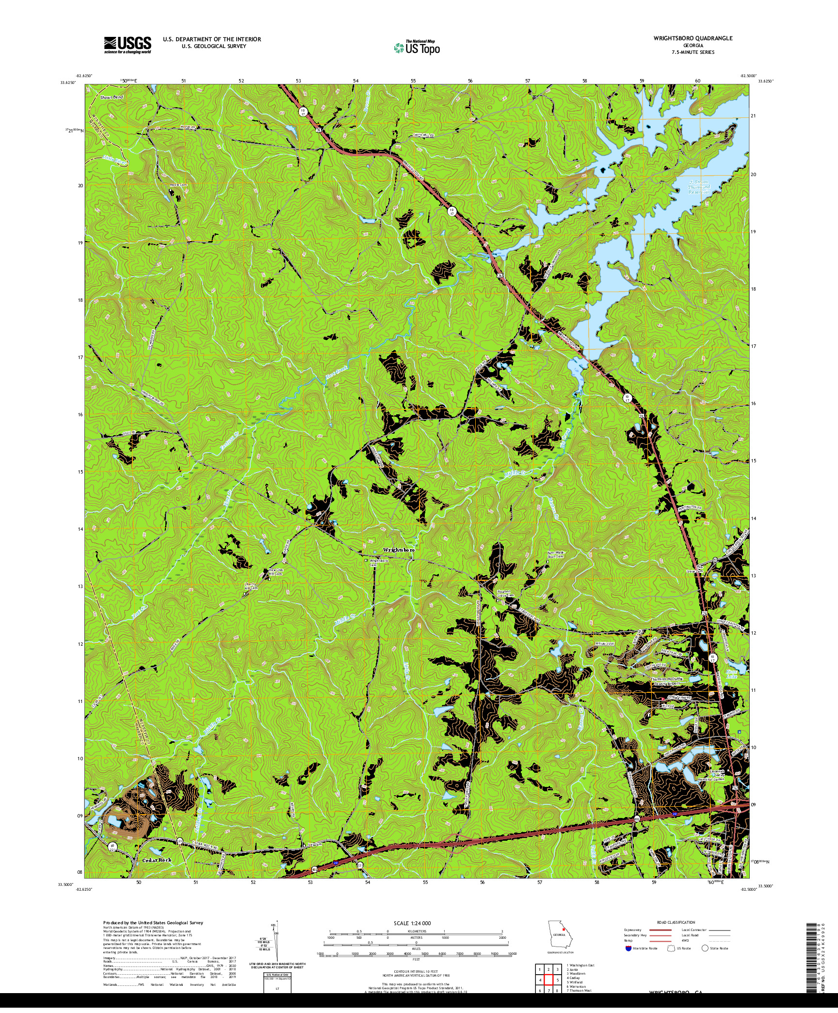 USGS US TOPO 7.5-MINUTE MAP FOR WRIGHTSBORO, GA 2020