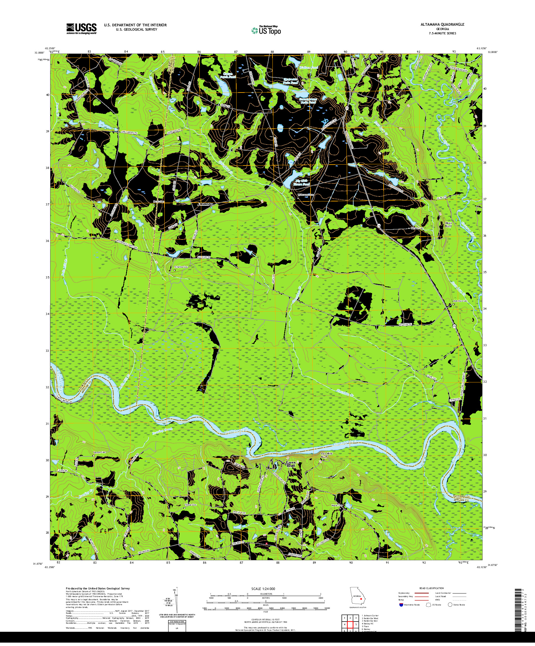 USGS US TOPO 7.5-MINUTE MAP FOR ALTAMAHA, GA 2020