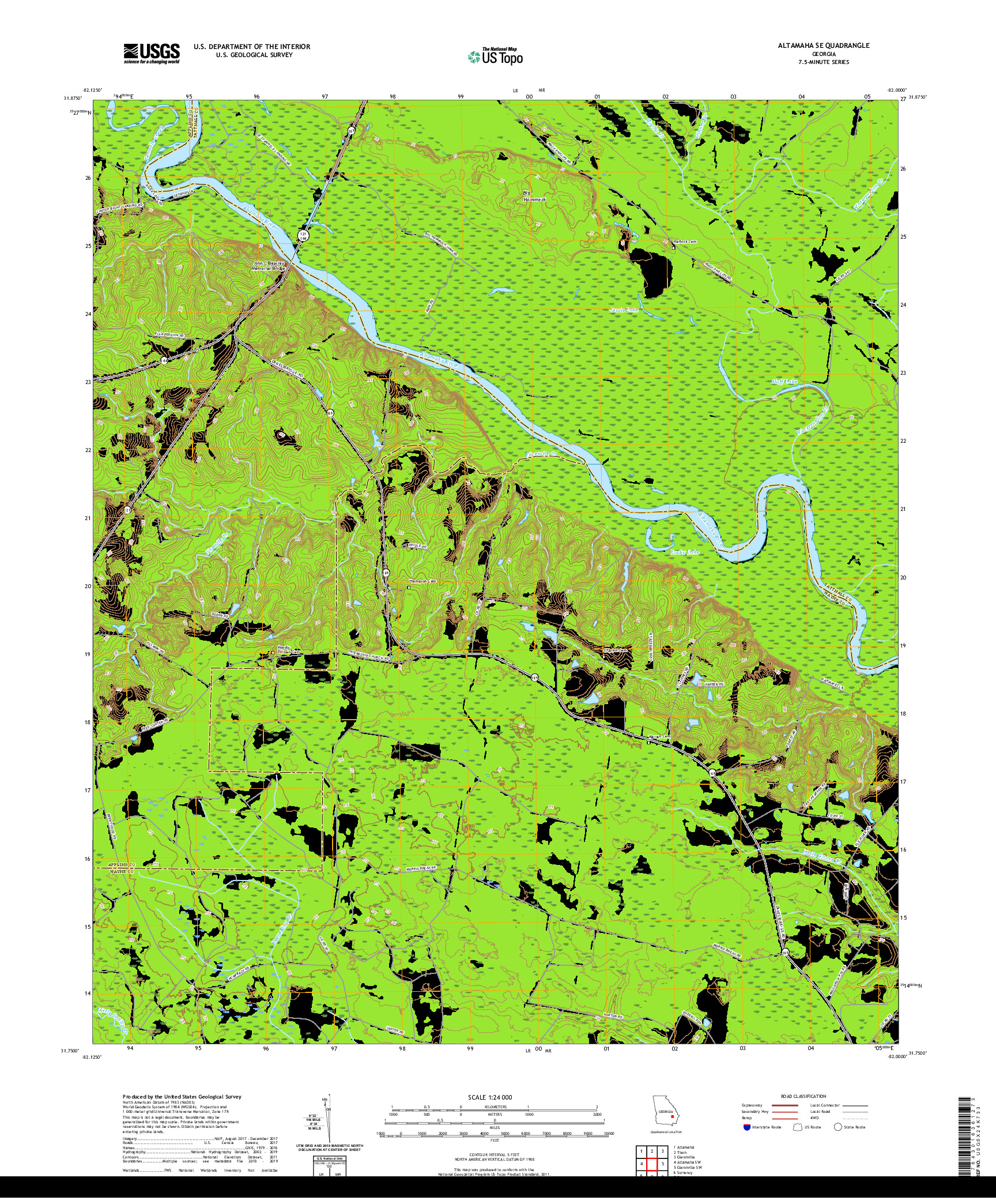 USGS US TOPO 7.5-MINUTE MAP FOR ALTAMAHA SE, GA 2020