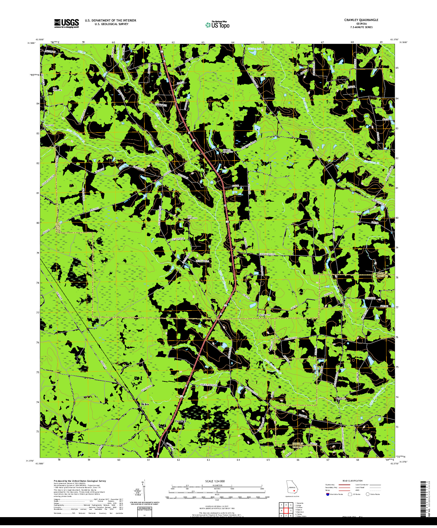 USGS US TOPO 7.5-MINUTE MAP FOR CRAWLEY, GA 2020