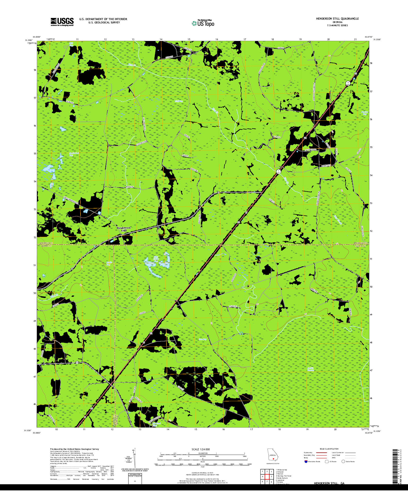USGS US TOPO 7.5-MINUTE MAP FOR HENDERSON STILL, GA 2020