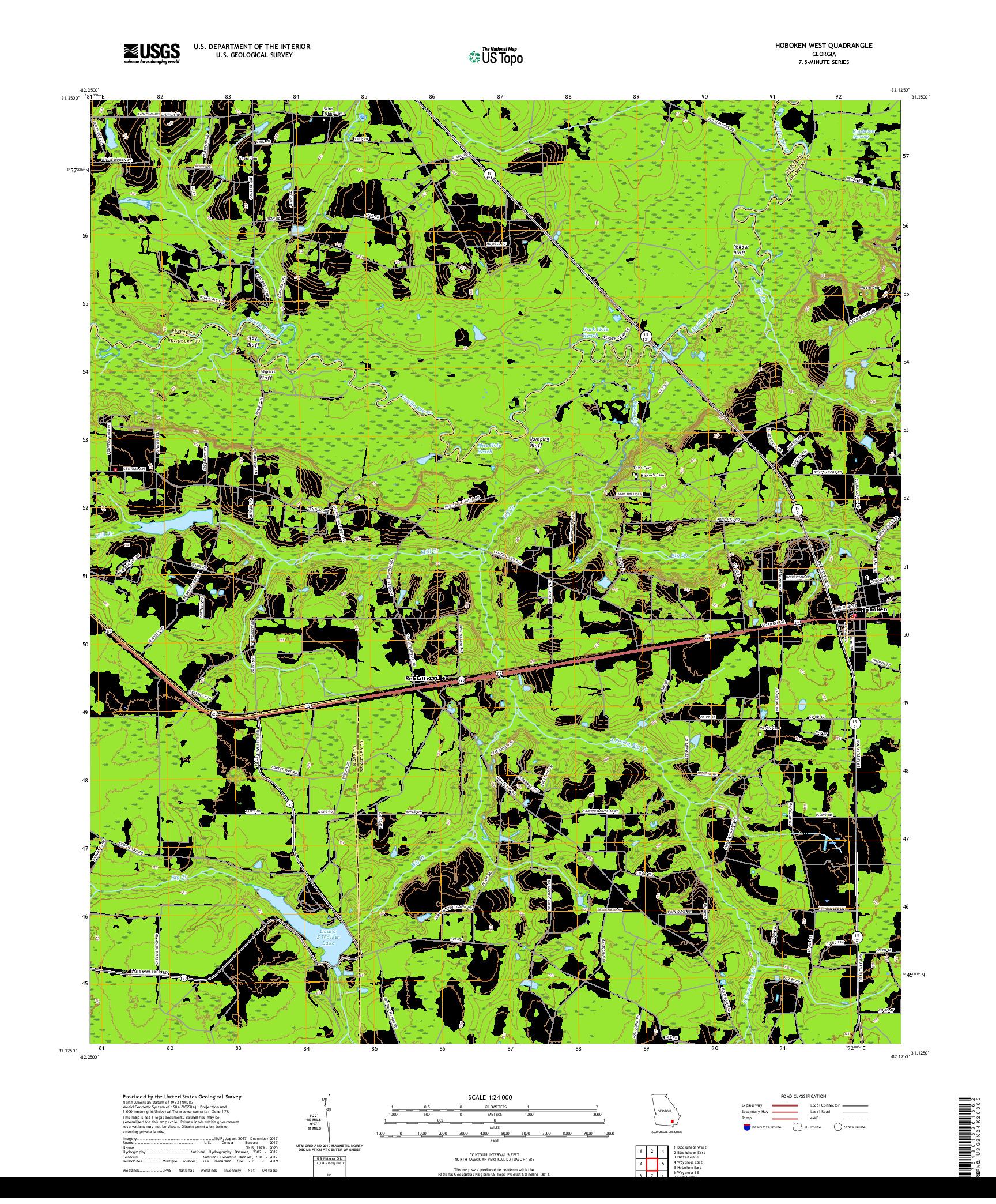 USGS US TOPO 7.5-MINUTE MAP FOR HOBOKEN WEST, GA 2020