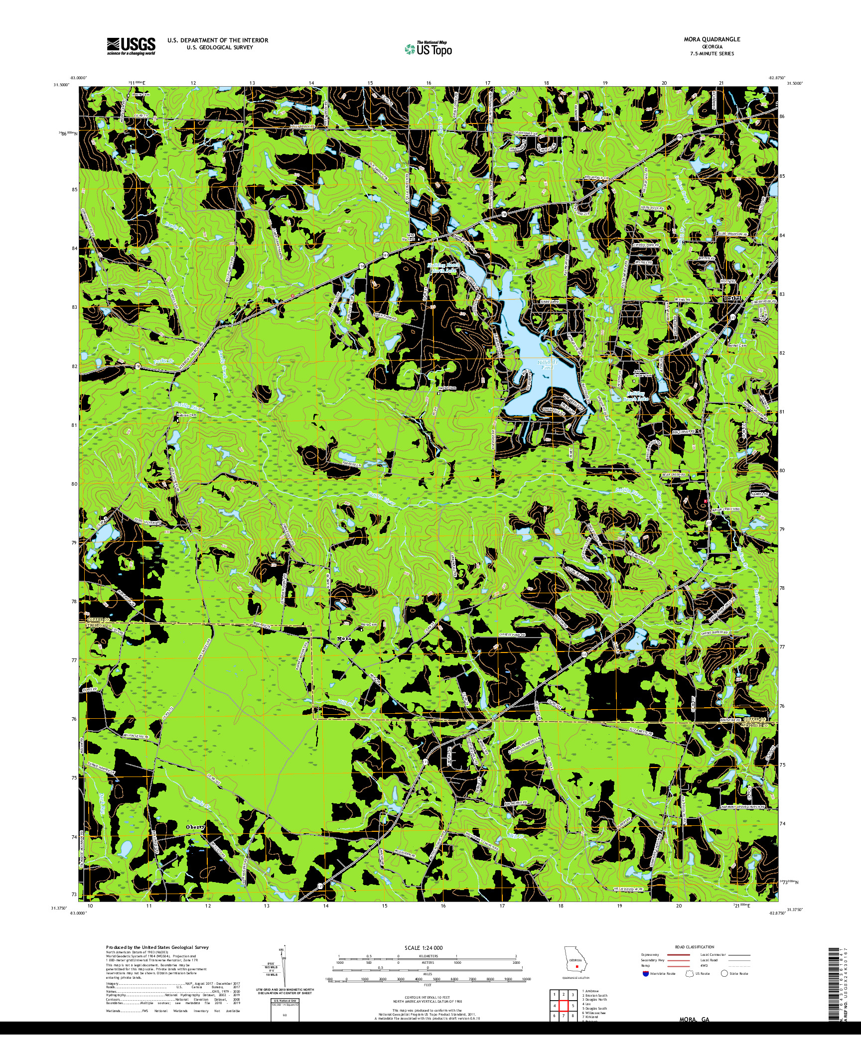 USGS US TOPO 7.5-MINUTE MAP FOR MORA, GA 2020