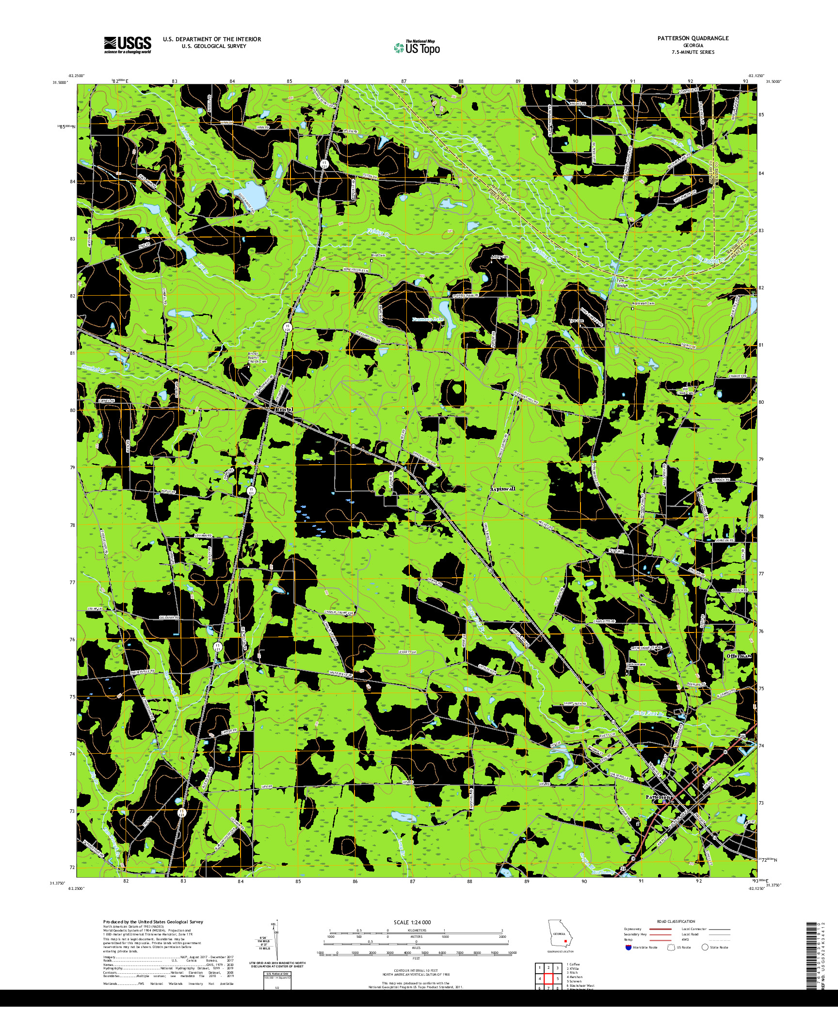 USGS US TOPO 7.5-MINUTE MAP FOR PATTERSON, GA 2020