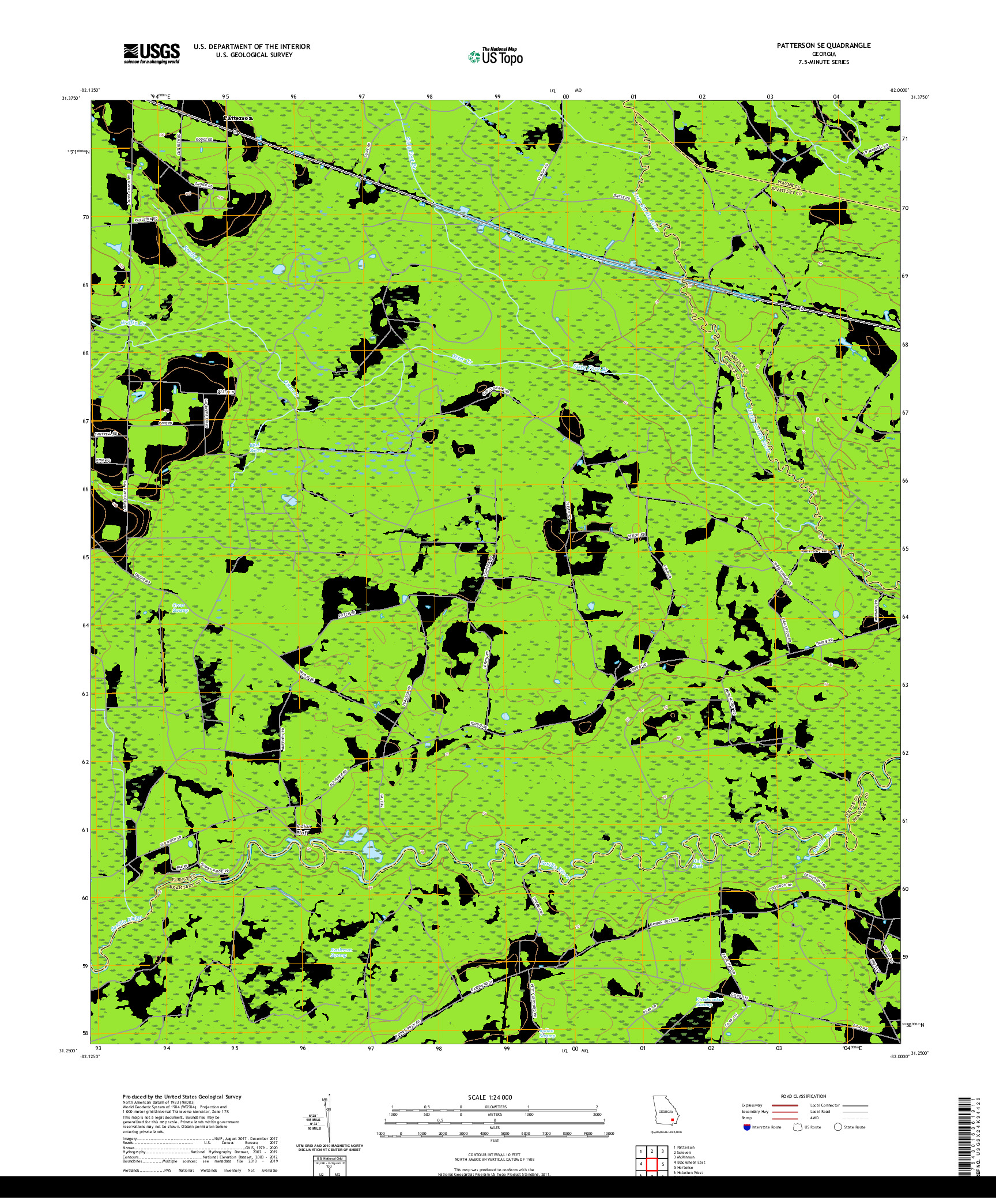 USGS US TOPO 7.5-MINUTE MAP FOR PATTERSON SE, GA 2020