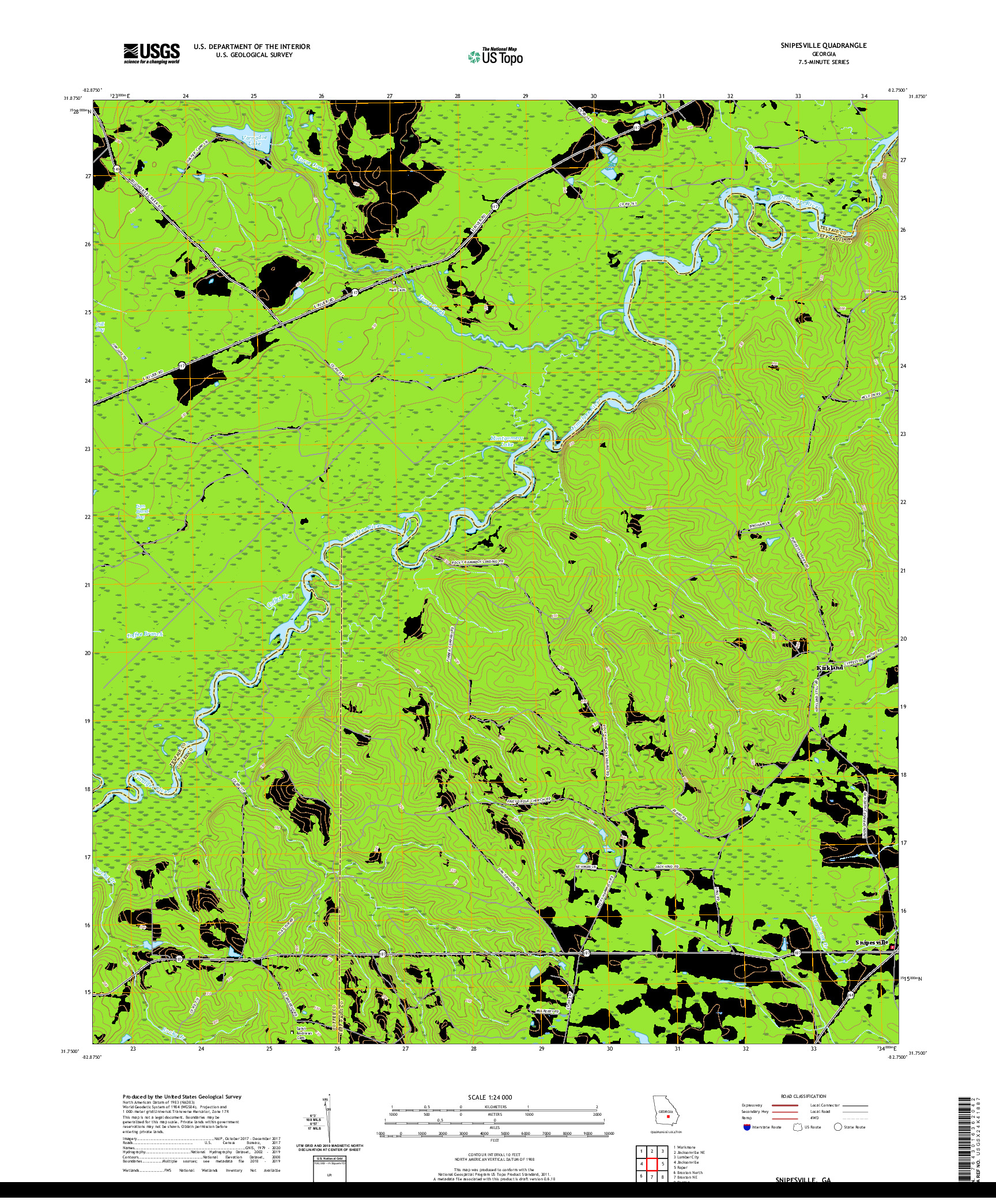 USGS US TOPO 7.5-MINUTE MAP FOR SNIPESVILLE, GA 2020