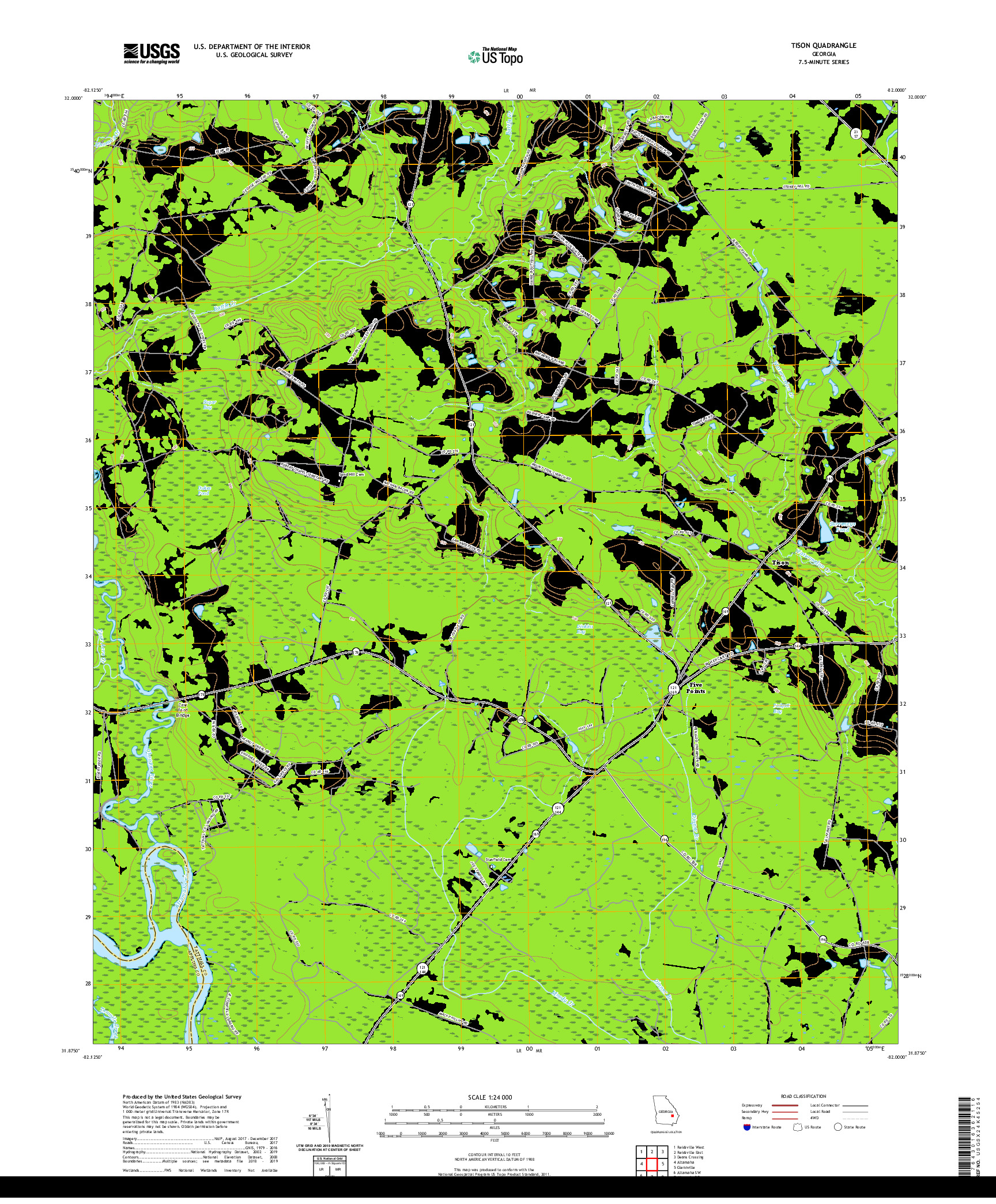 USGS US TOPO 7.5-MINUTE MAP FOR TISON, GA 2020