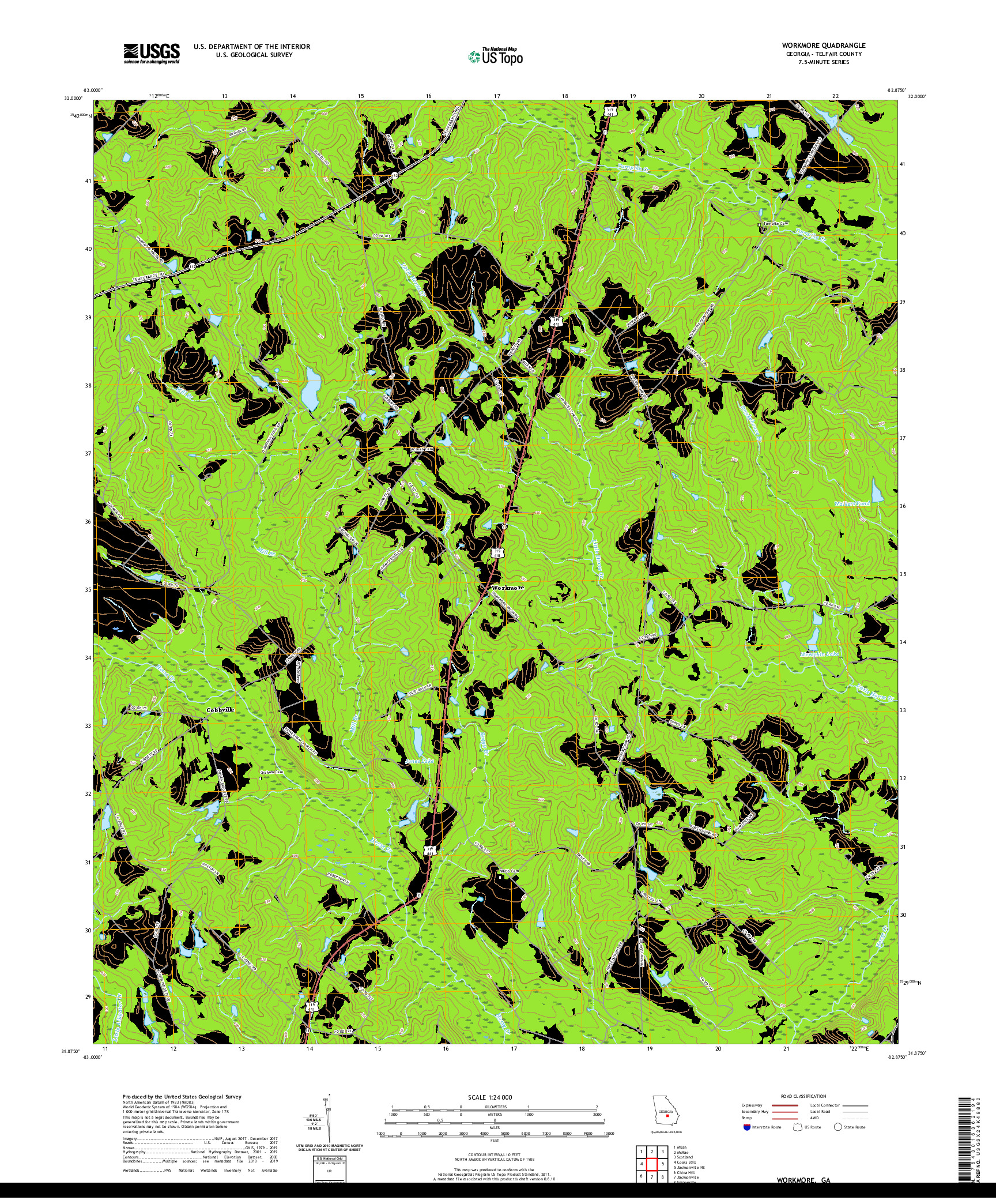 USGS US TOPO 7.5-MINUTE MAP FOR WORKMORE, GA 2020