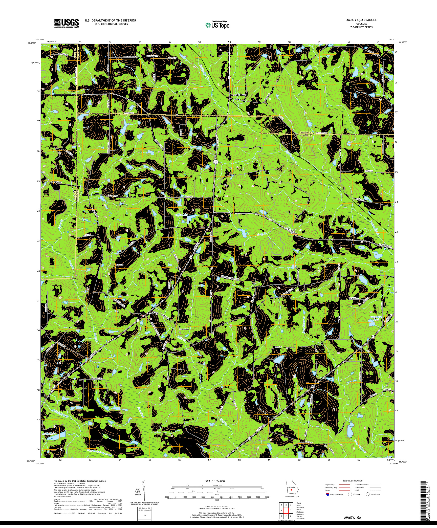 USGS US TOPO 7.5-MINUTE MAP FOR AMBOY, GA 2020