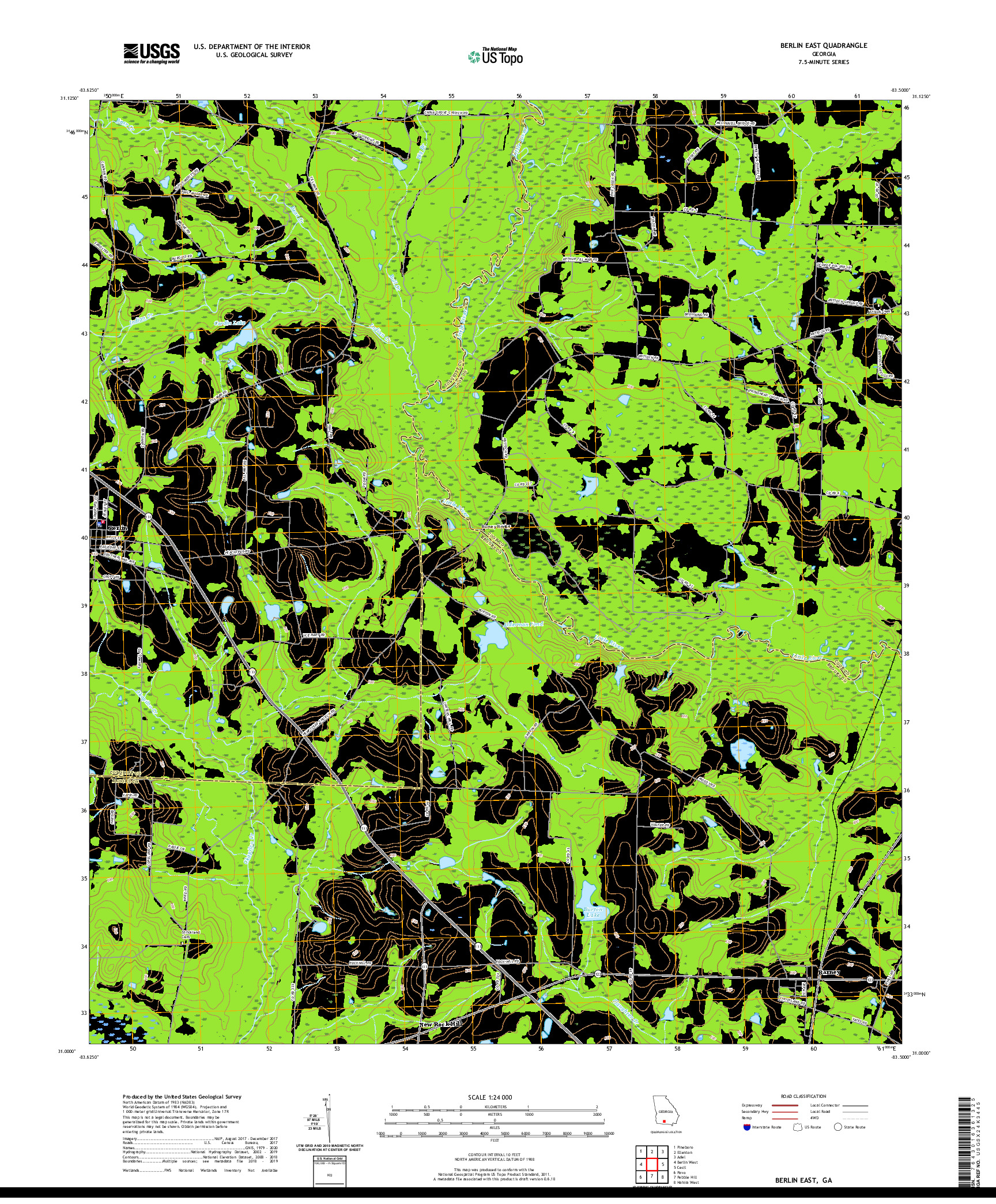 USGS US TOPO 7.5-MINUTE MAP FOR BERLIN EAST, GA 2020