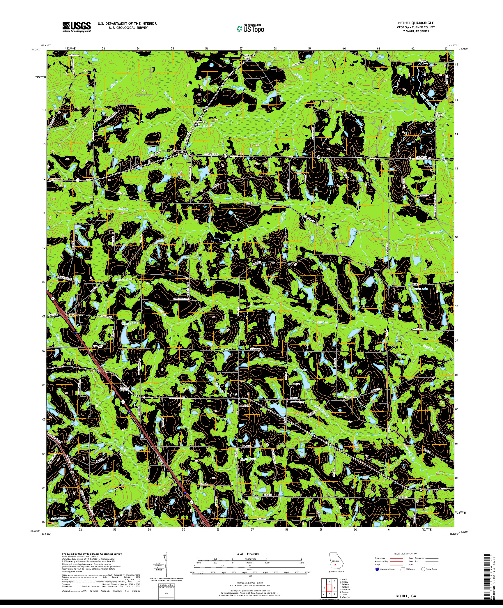 USGS US TOPO 7.5-MINUTE MAP FOR BETHEL, GA 2020