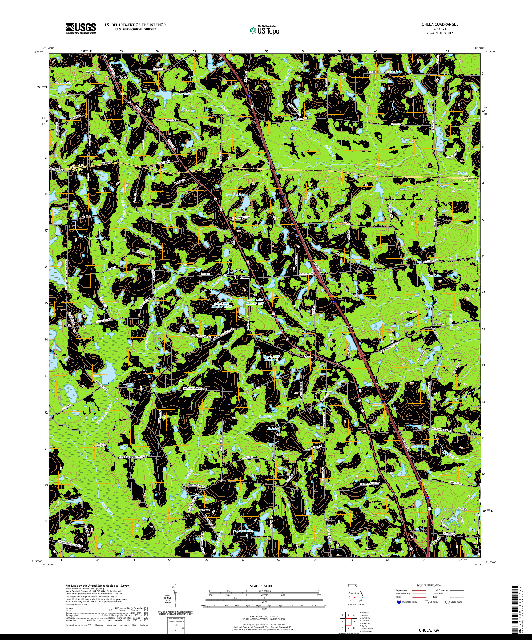 USGS US TOPO 7.5-MINUTE MAP FOR CHULA, GA 2020