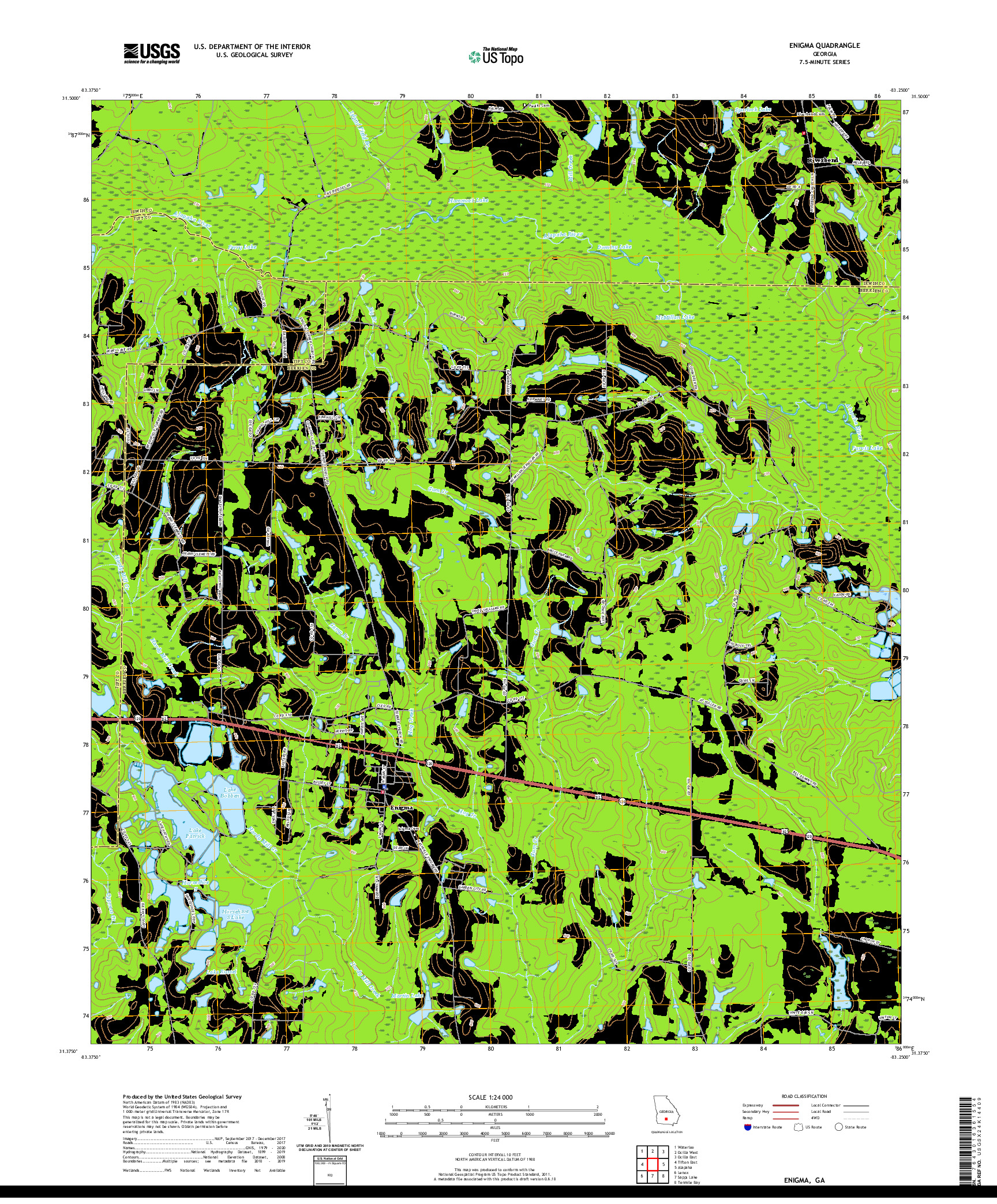 USGS US TOPO 7.5-MINUTE MAP FOR ENIGMA, GA 2020
