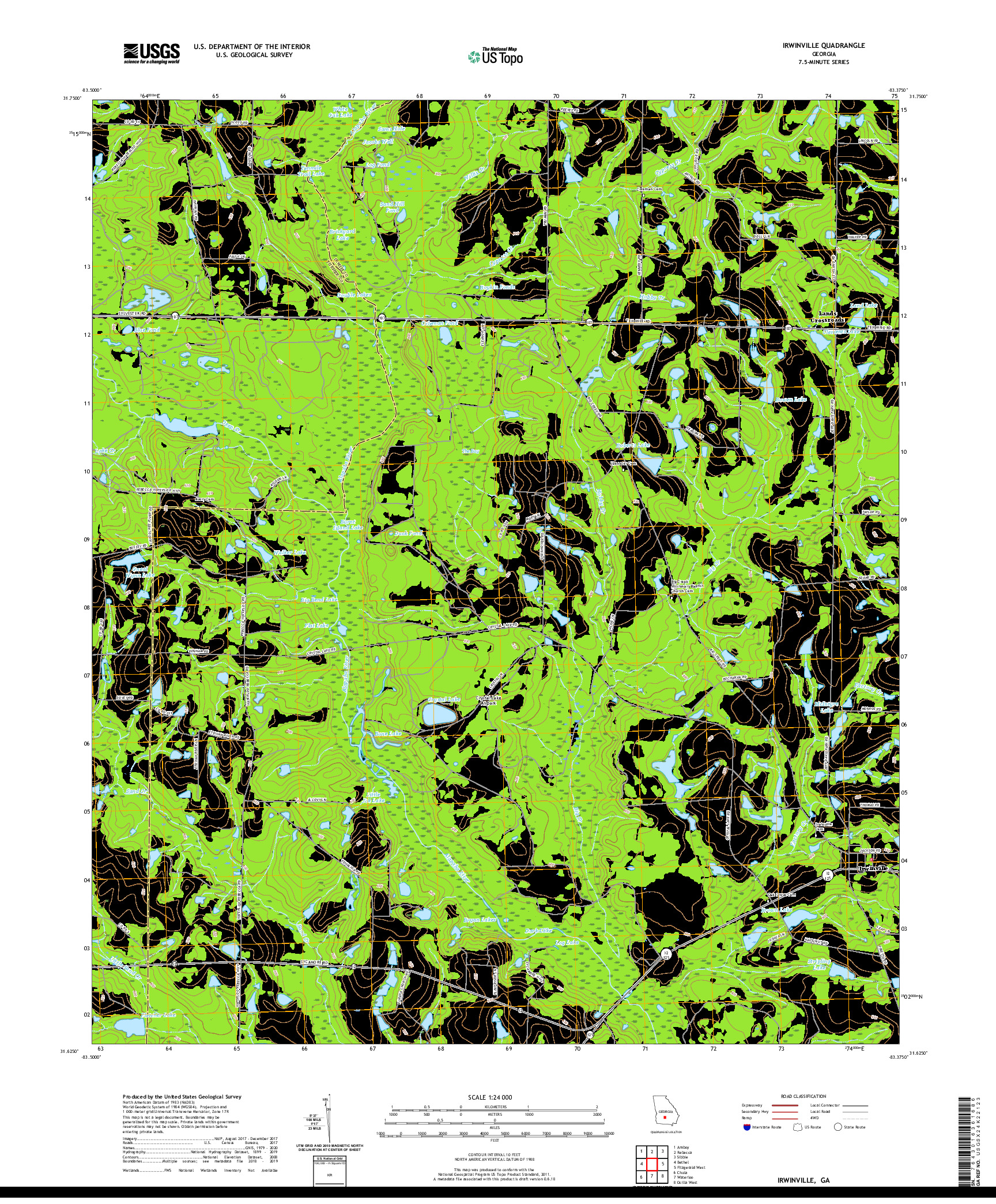 USGS US TOPO 7.5-MINUTE MAP FOR IRWINVILLE, GA 2020
