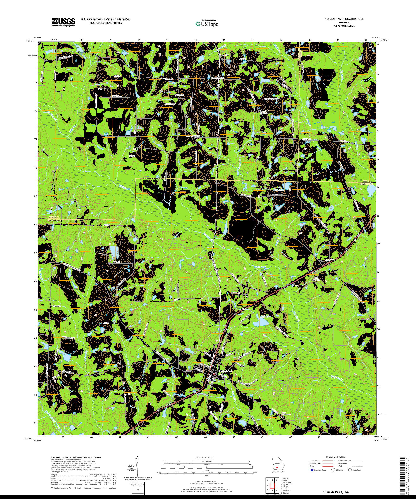 USGS US TOPO 7.5-MINUTE MAP FOR NORMAN PARK, GA 2020