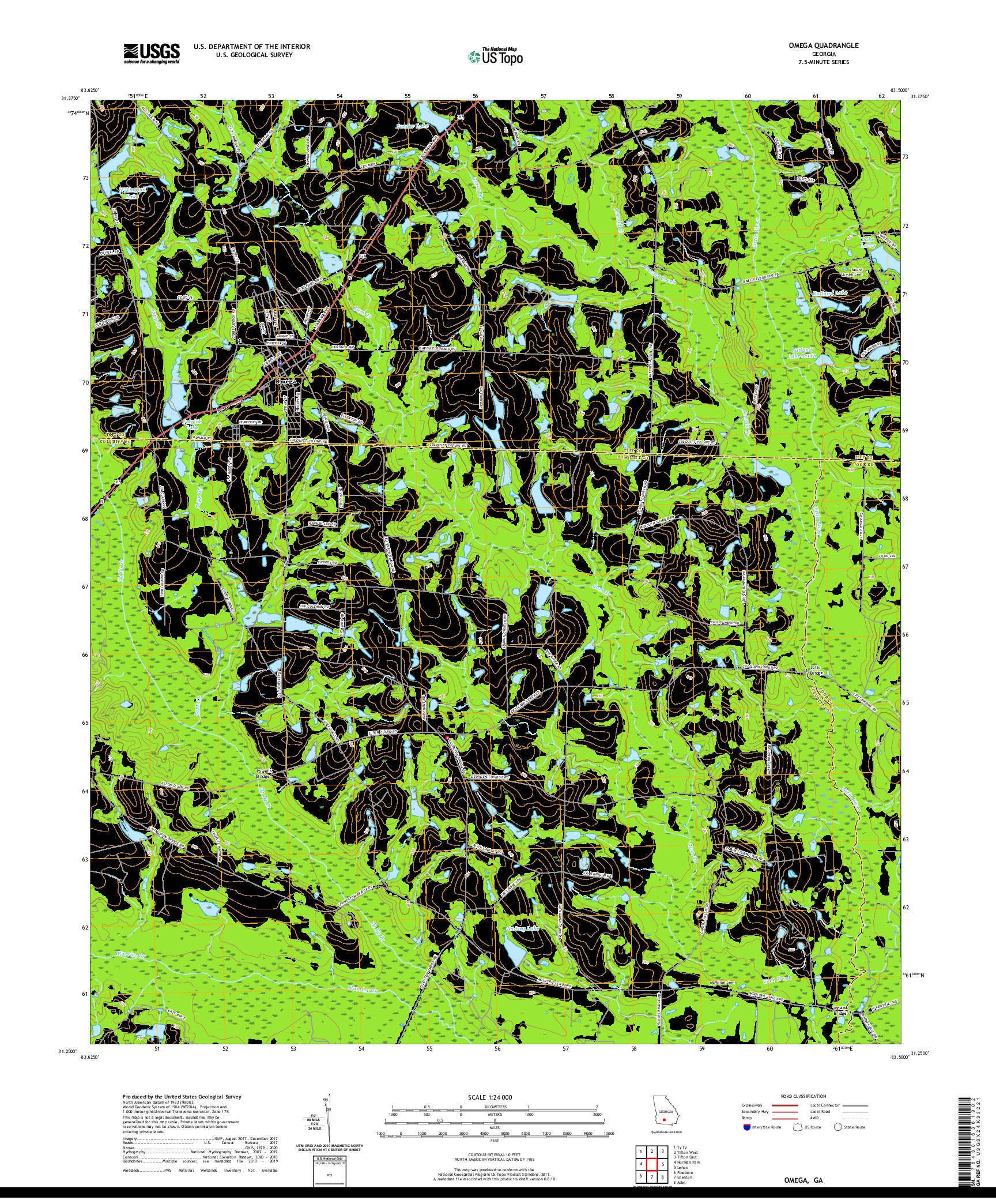 USGS US TOPO 7.5-MINUTE MAP FOR OMEGA, GA 2020