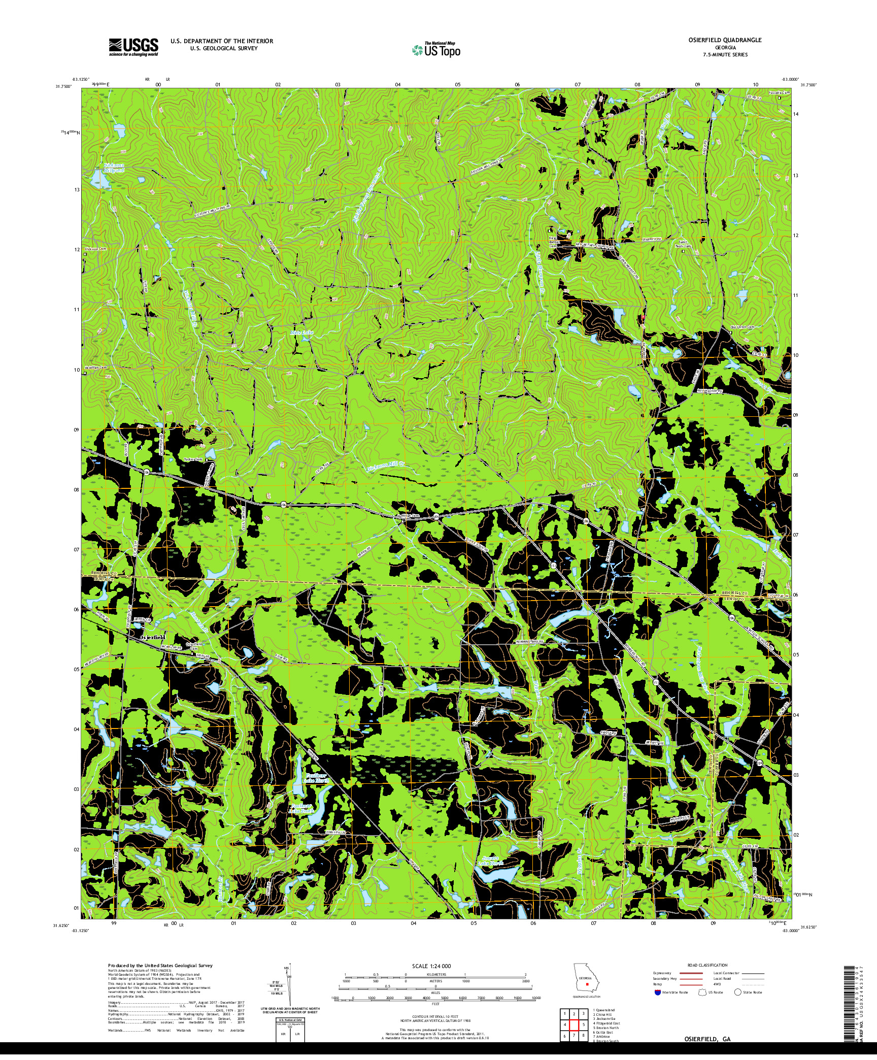 USGS US TOPO 7.5-MINUTE MAP FOR OSIERFIELD, GA 2020