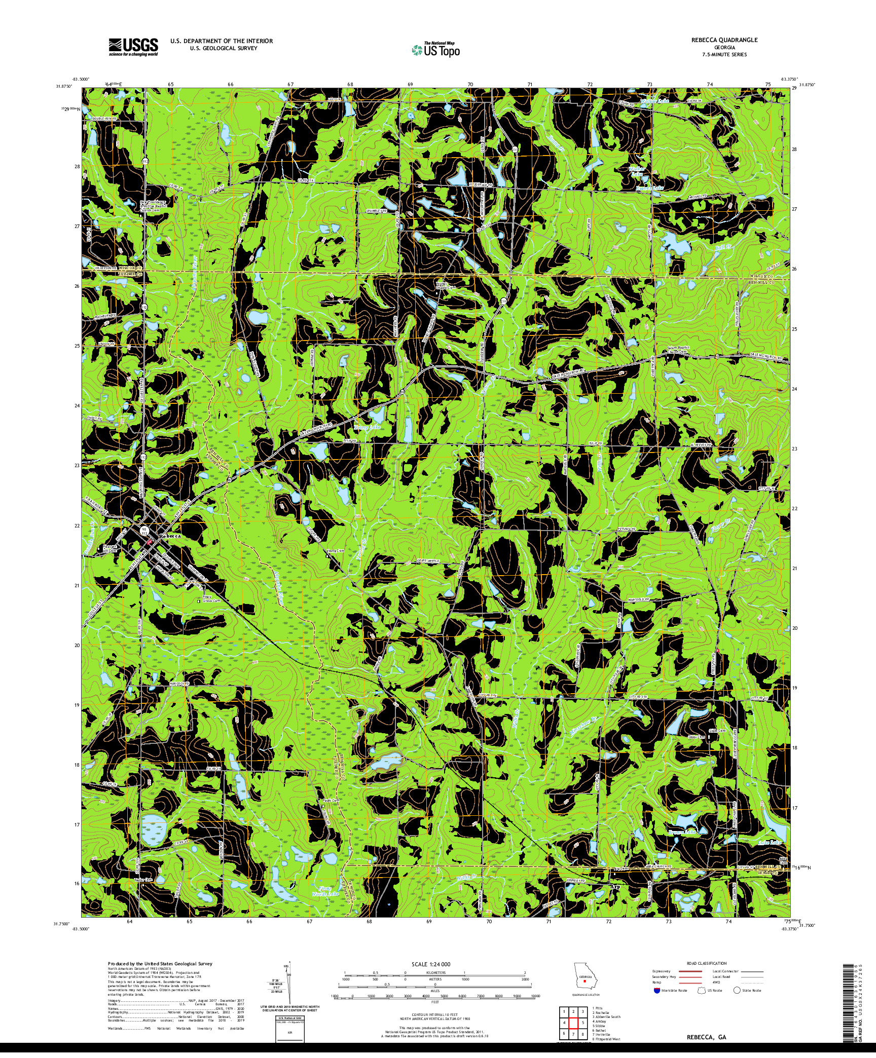 USGS US TOPO 7.5-MINUTE MAP FOR REBECCA, GA 2020