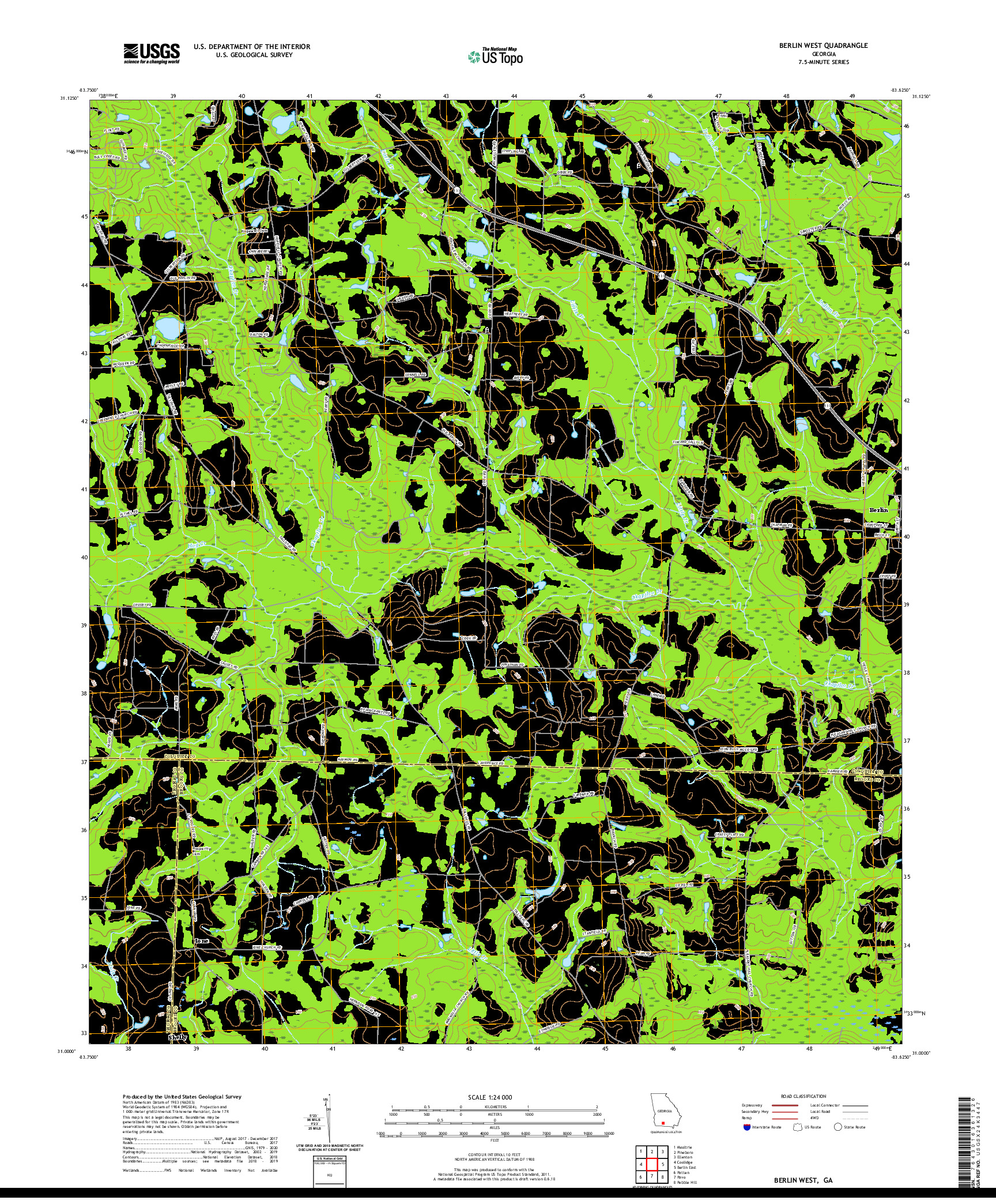 USGS US TOPO 7.5-MINUTE MAP FOR BERLIN WEST, GA 2020