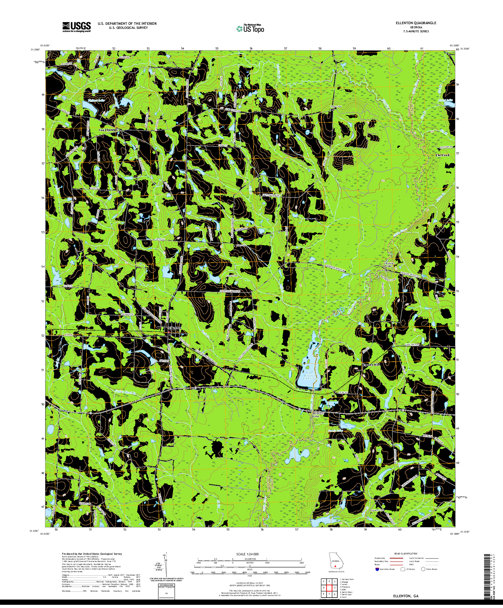 USGS US TOPO 7.5-MINUTE MAP FOR ELLENTON, GA 2020