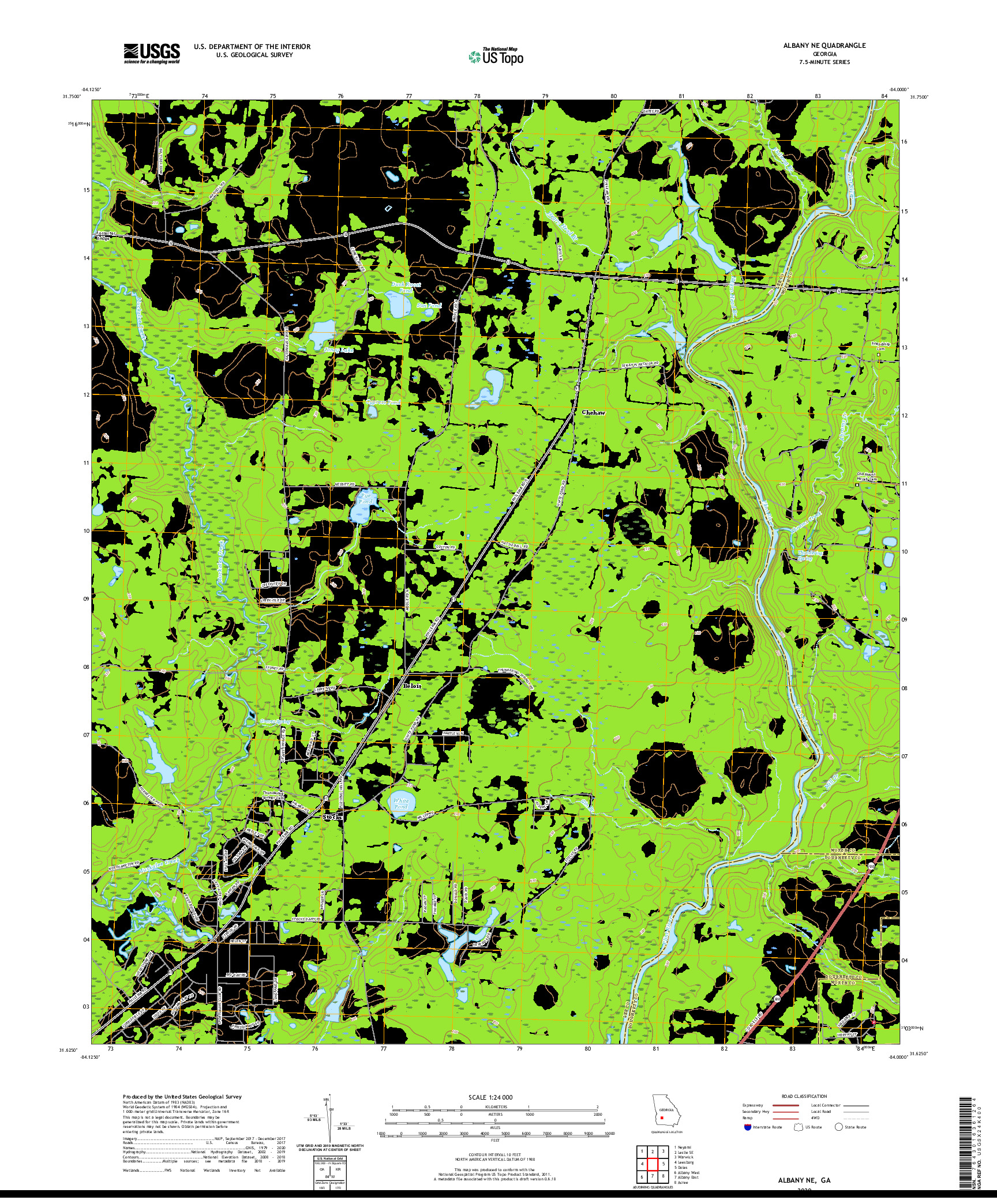 USGS US TOPO 7.5-MINUTE MAP FOR ALBANY NE, GA 2020
