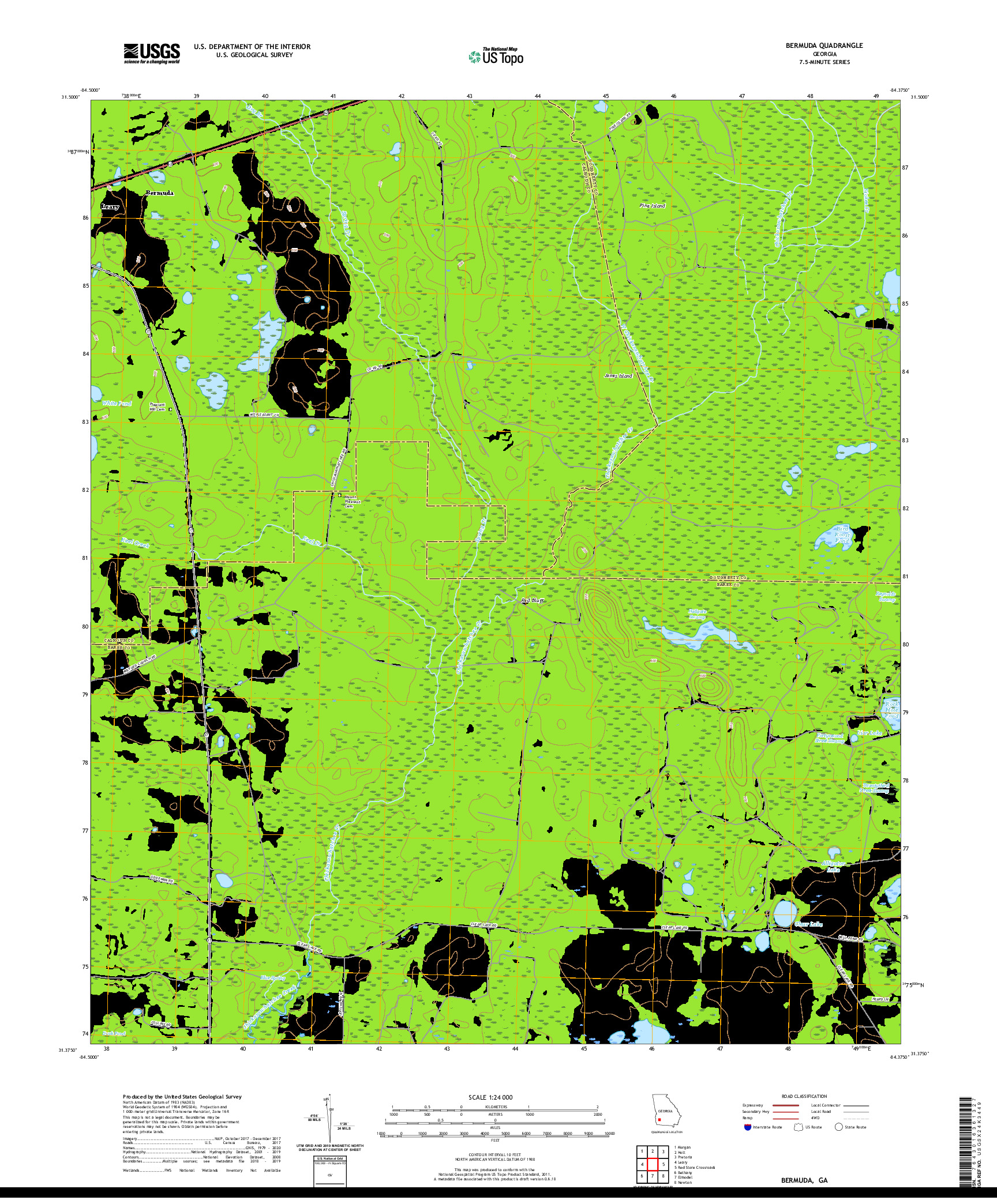 USGS US TOPO 7.5-MINUTE MAP FOR BERMUDA, GA 2020