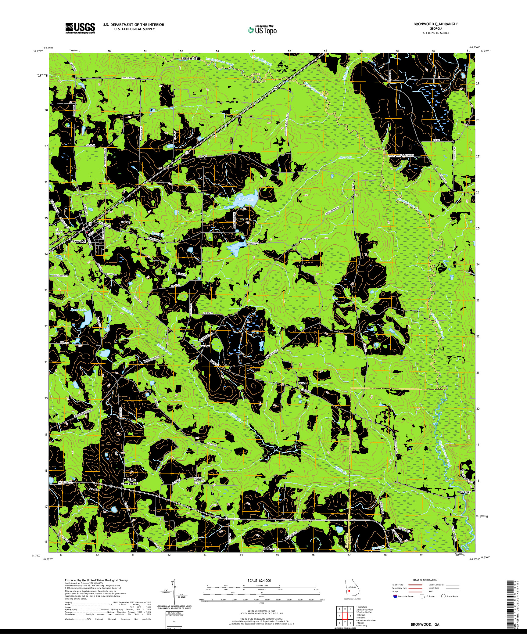 USGS US TOPO 7.5-MINUTE MAP FOR BRONWOOD, GA 2020