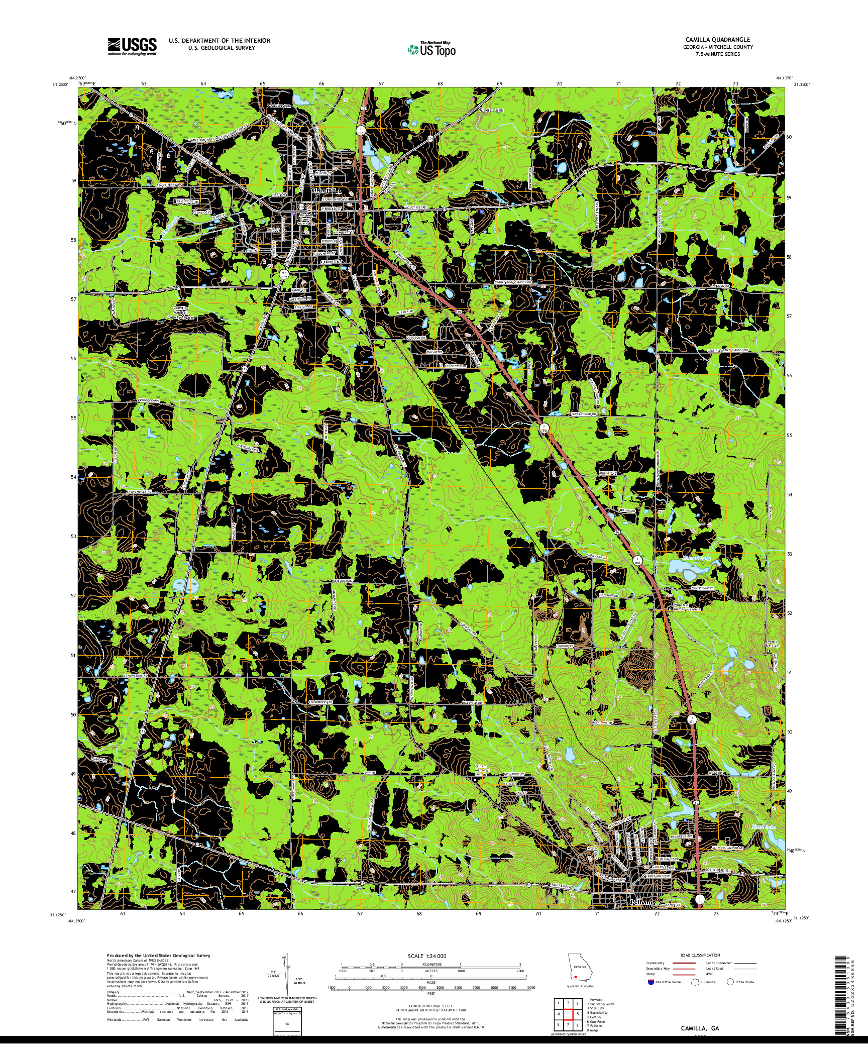 USGS US TOPO 7.5-MINUTE MAP FOR CAMILLA, GA 2020