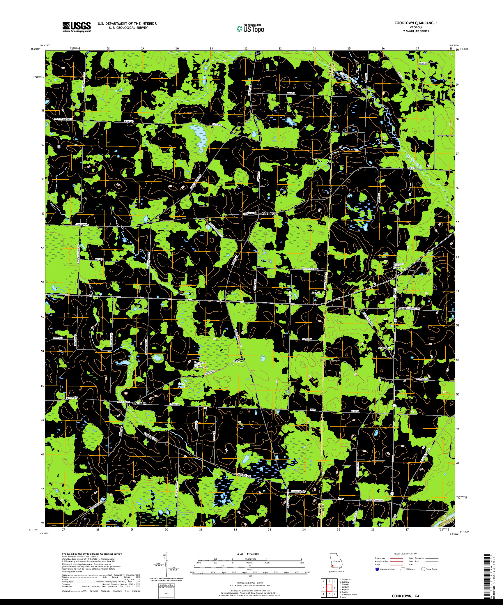 USGS US TOPO 7.5-MINUTE MAP FOR COOKTOWN, GA 2020