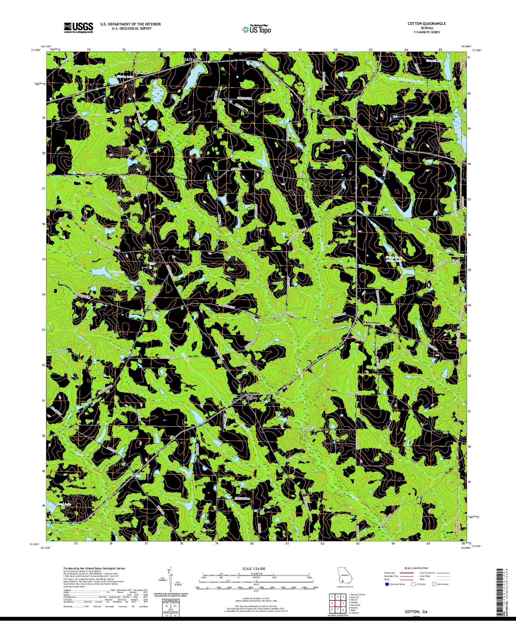 USGS US TOPO 7.5-MINUTE MAP FOR COTTON, GA 2020
