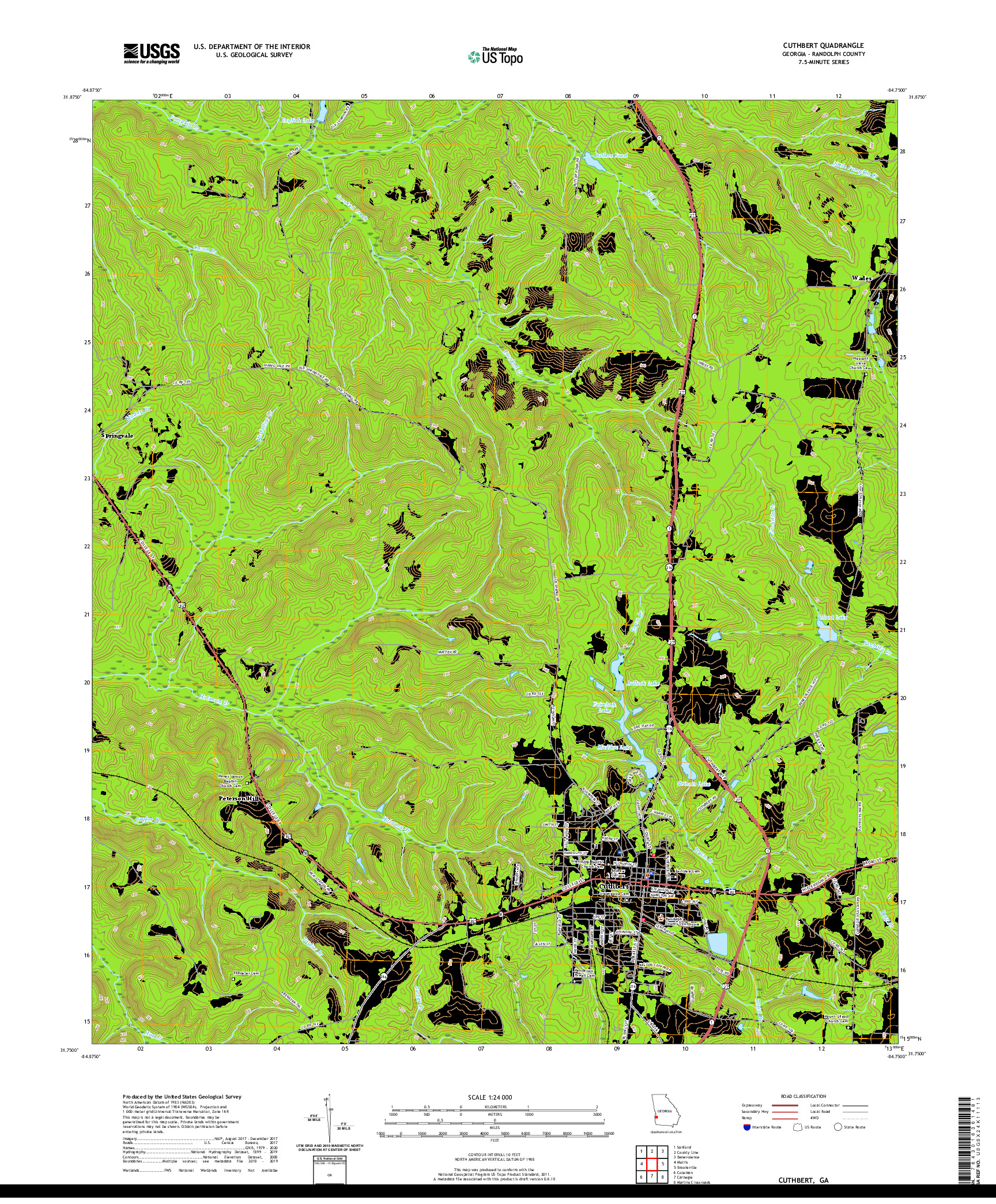 USGS US TOPO 7.5-MINUTE MAP FOR CUTHBERT, GA 2020