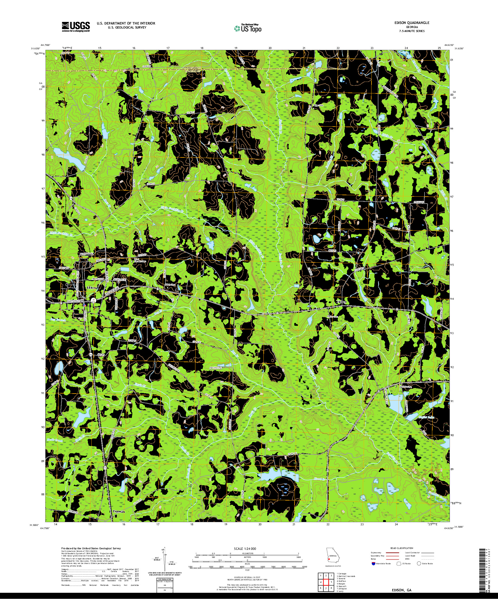 USGS US TOPO 7.5-MINUTE MAP FOR EDISON, GA 2020