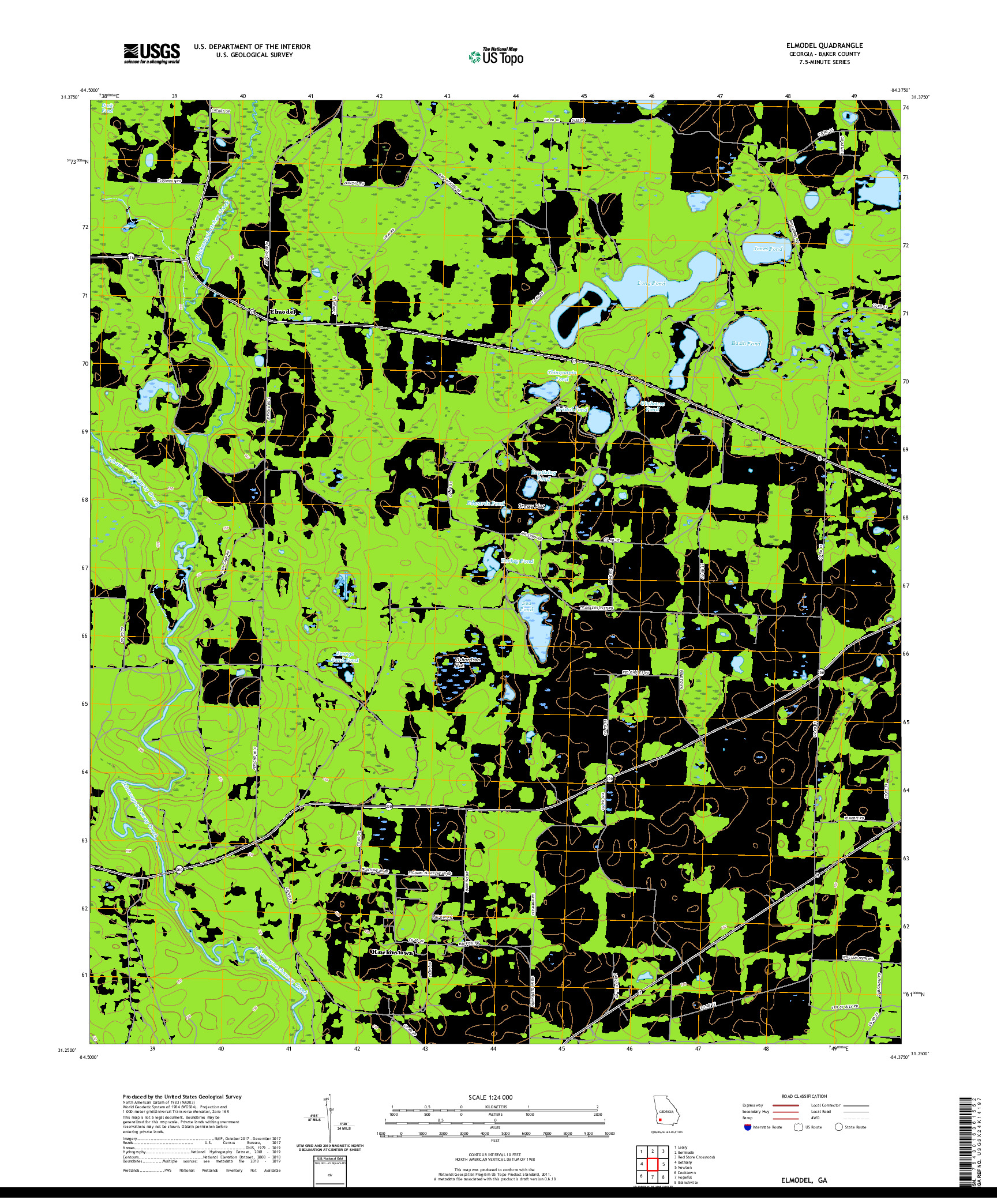 USGS US TOPO 7.5-MINUTE MAP FOR ELMODEL, GA 2020