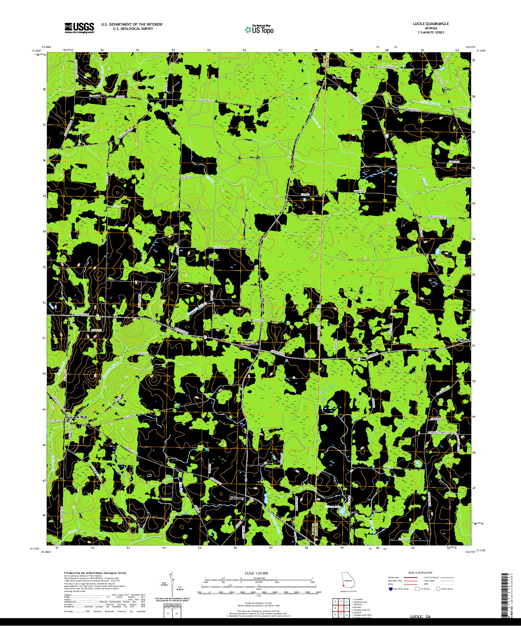 USGS US TOPO 7.5-MINUTE MAP FOR LUCILE, GA 2020