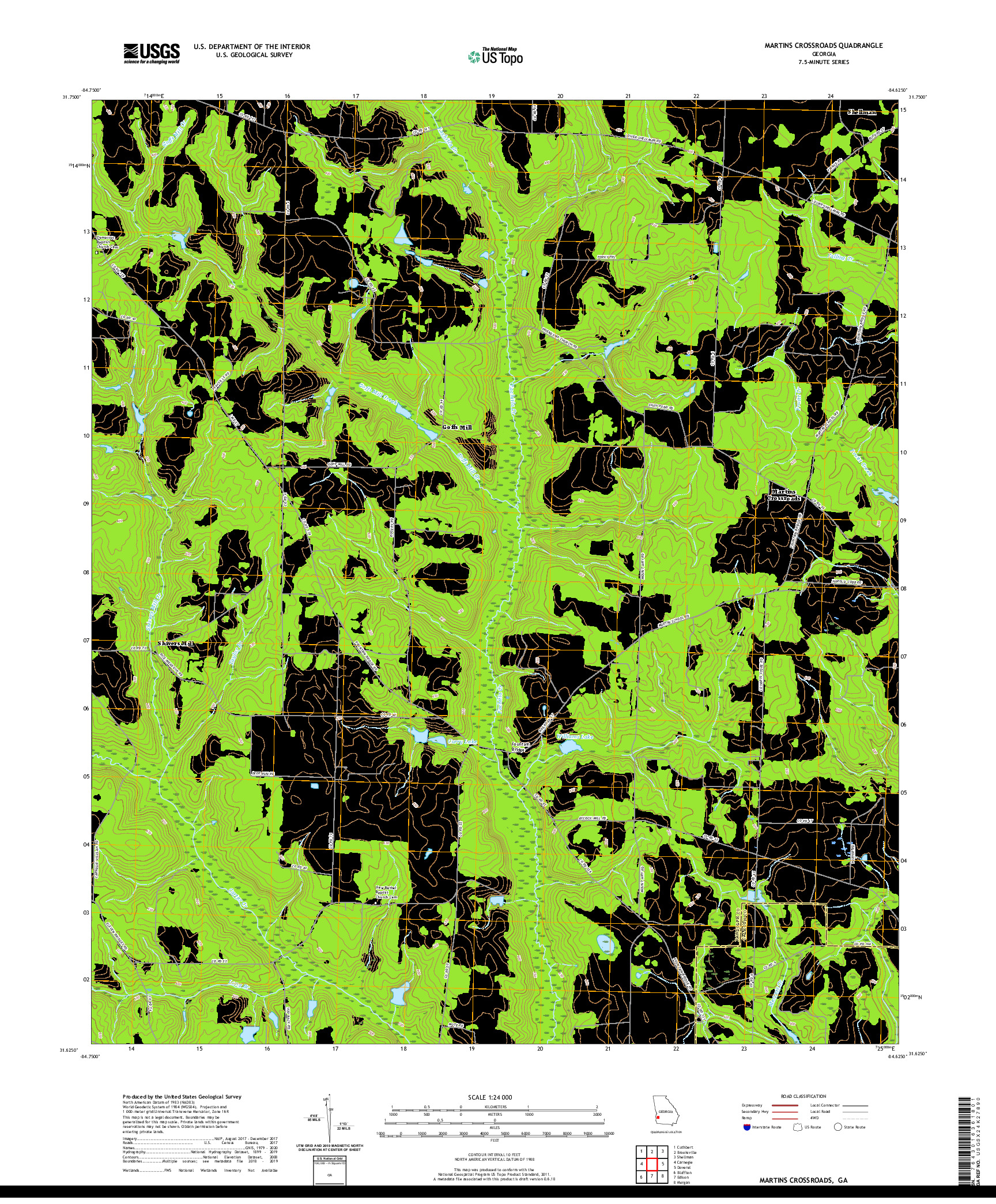 USGS US TOPO 7.5-MINUTE MAP FOR MARTINS CROSSROADS, GA 2020