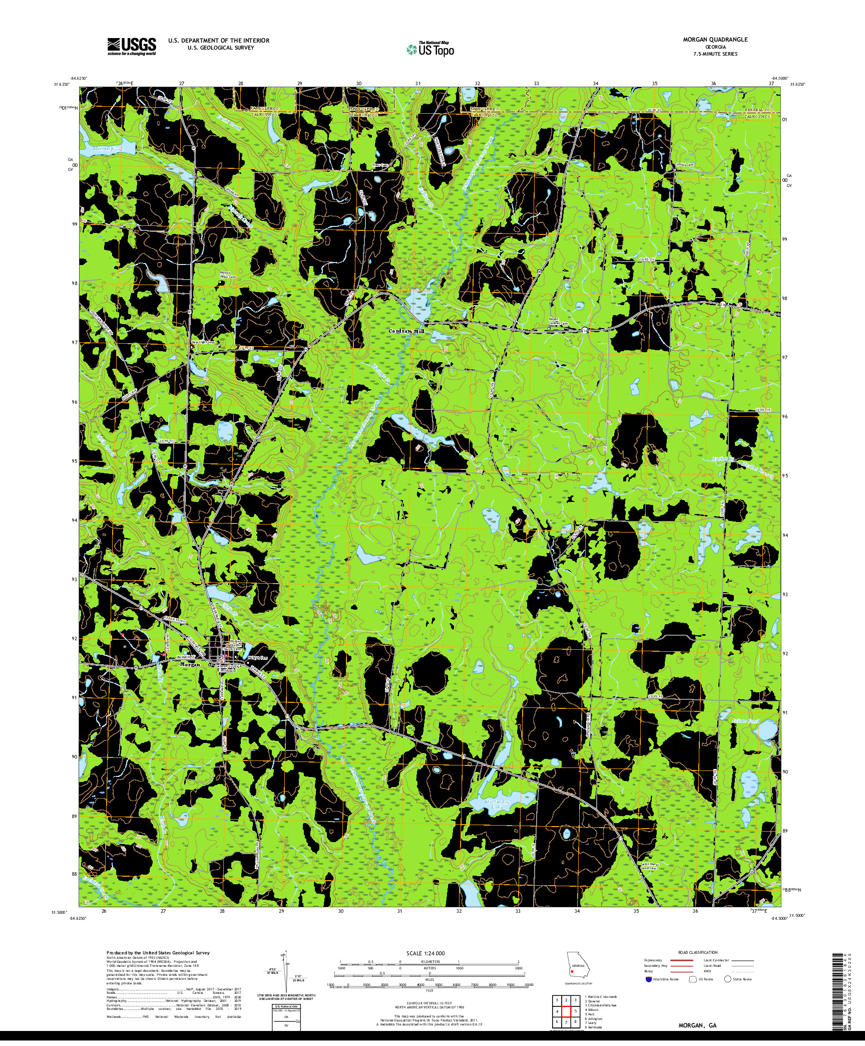 USGS US TOPO 7.5-MINUTE MAP FOR MORGAN, GA 2020