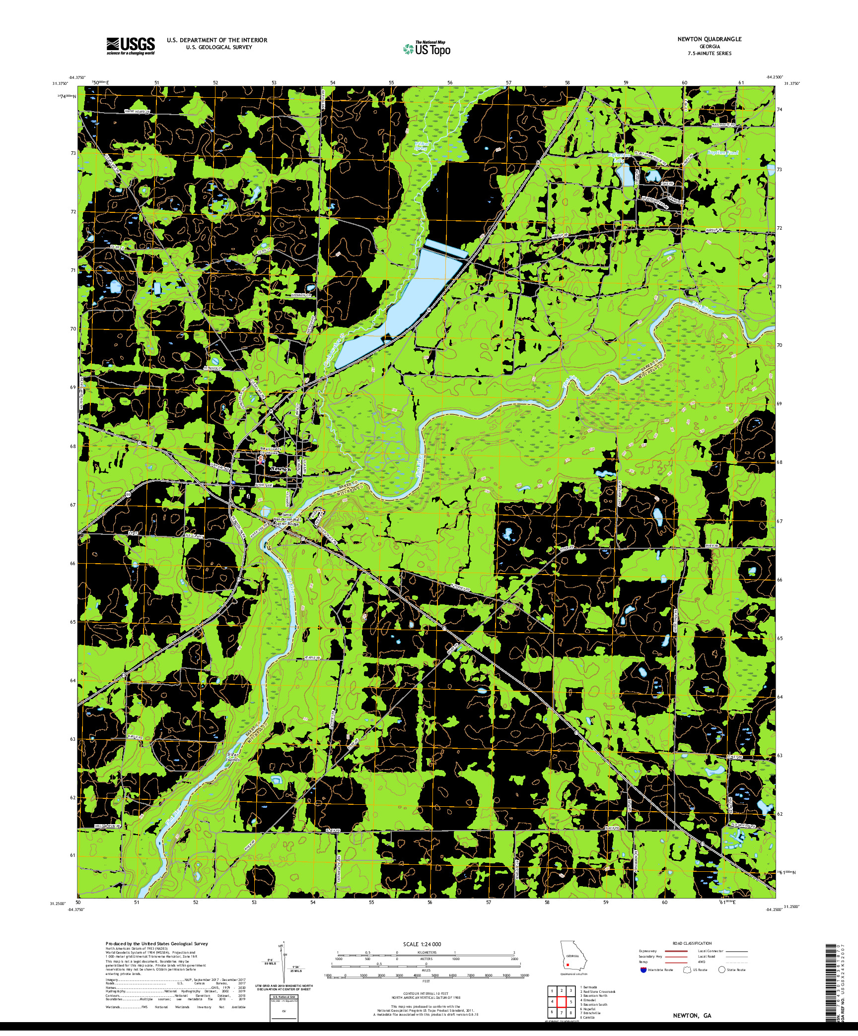 USGS US TOPO 7.5-MINUTE MAP FOR NEWTON, GA 2020