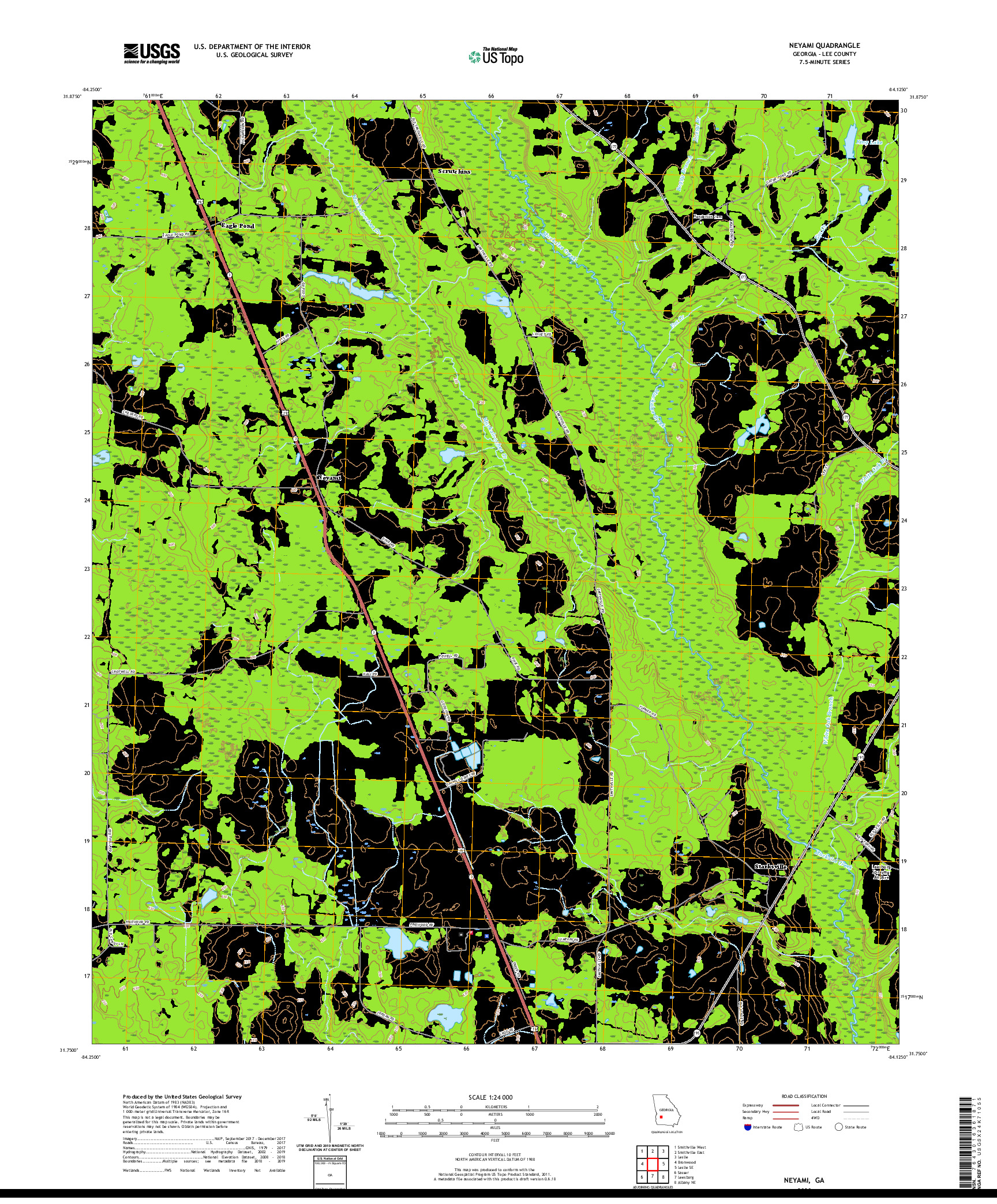 USGS US TOPO 7.5-MINUTE MAP FOR NEYAMI, GA 2020