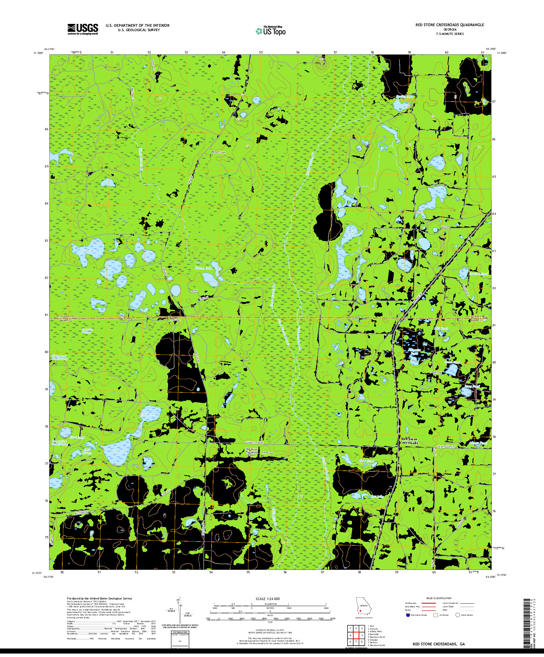 USGS US TOPO 7.5-MINUTE MAP FOR RED STORE CROSSROADS, GA 2020