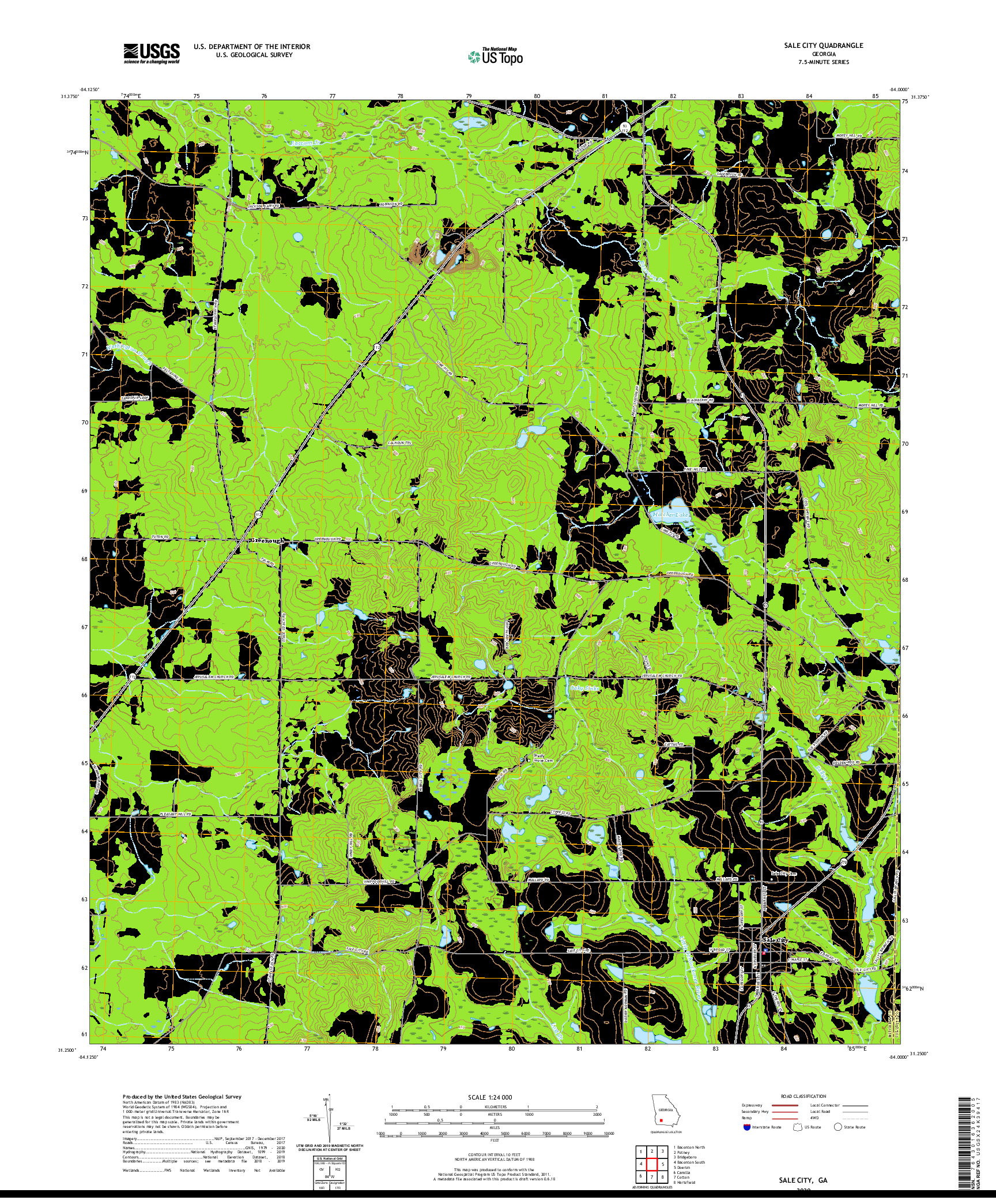 USGS US TOPO 7.5-MINUTE MAP FOR SALE CITY, GA 2020