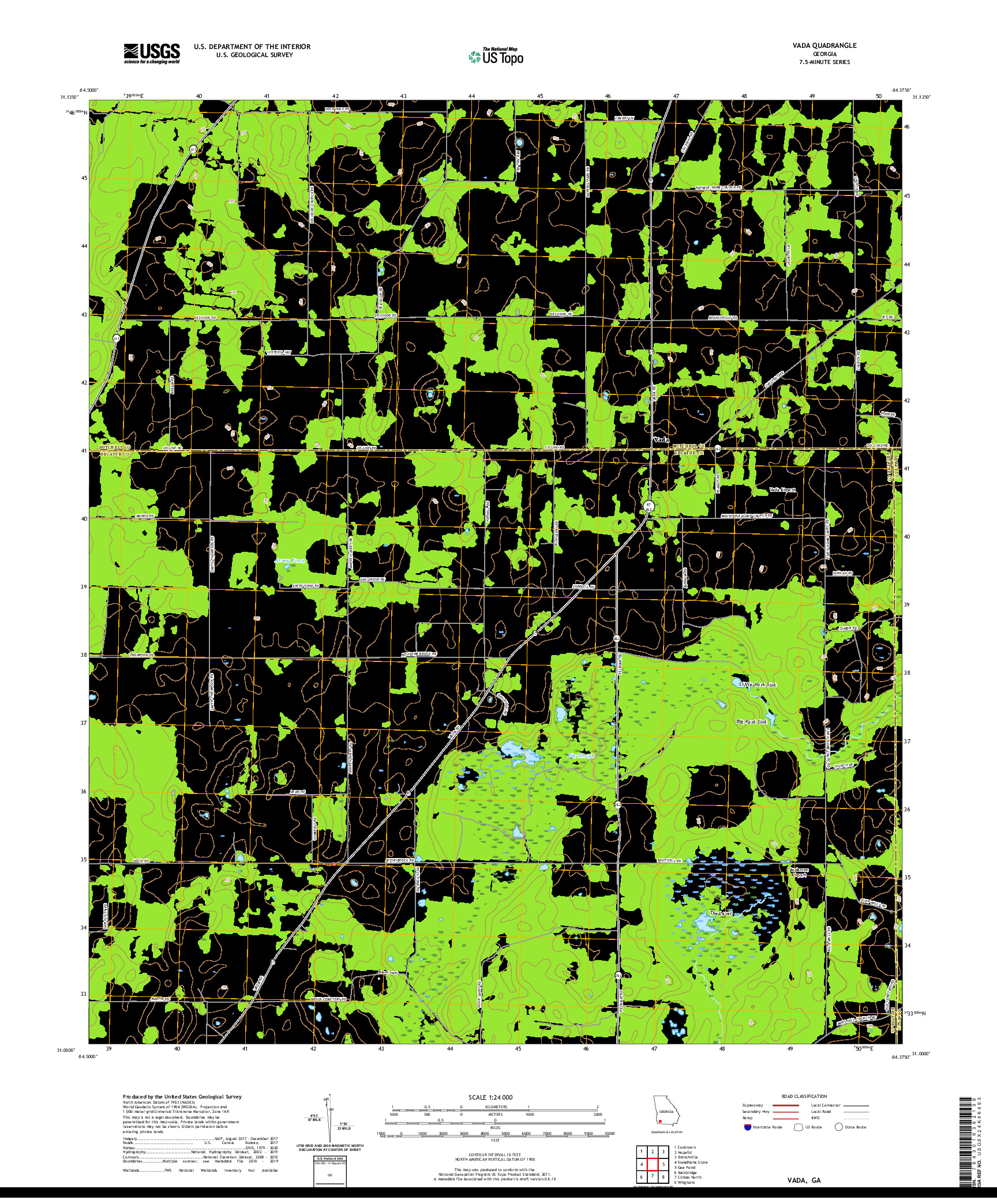 USGS US TOPO 7.5-MINUTE MAP FOR VADA, GA 2020