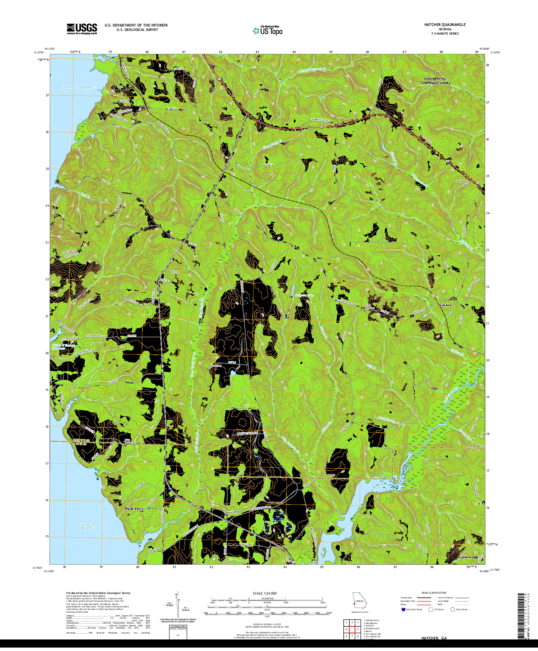 USGS US TOPO 7.5-MINUTE MAP FOR HATCHER, GA 2020