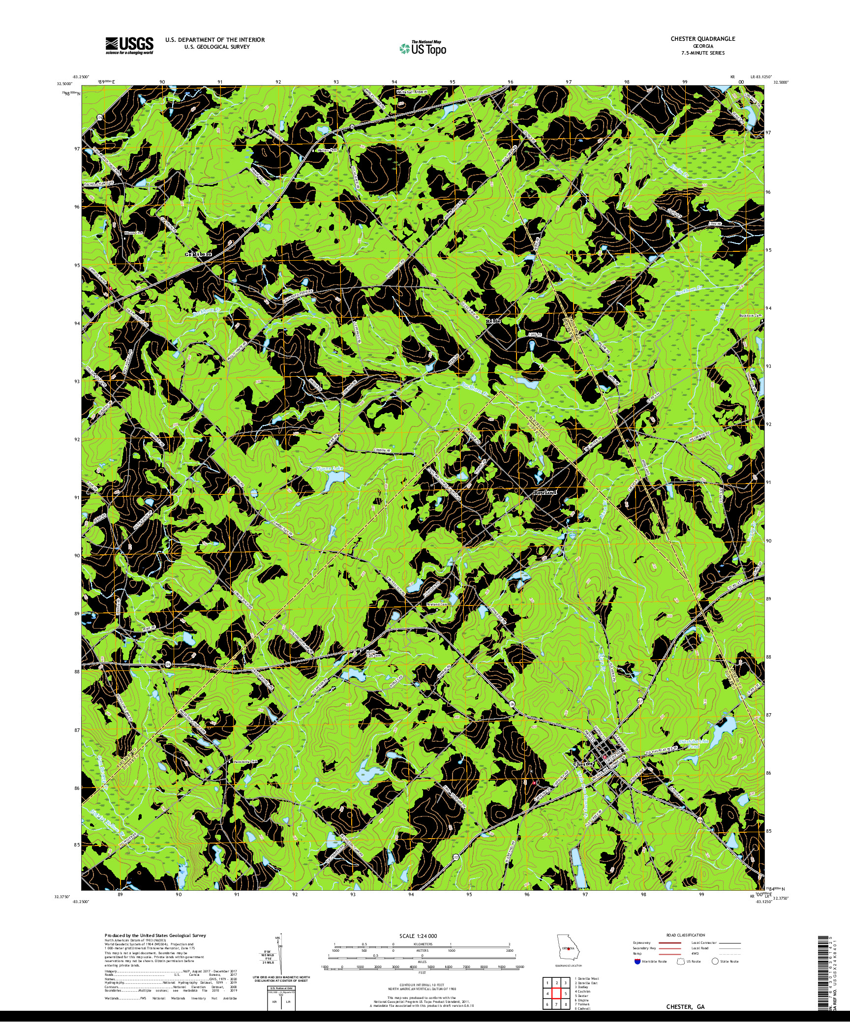 USGS US TOPO 7.5-MINUTE MAP FOR CHESTER, GA 2020