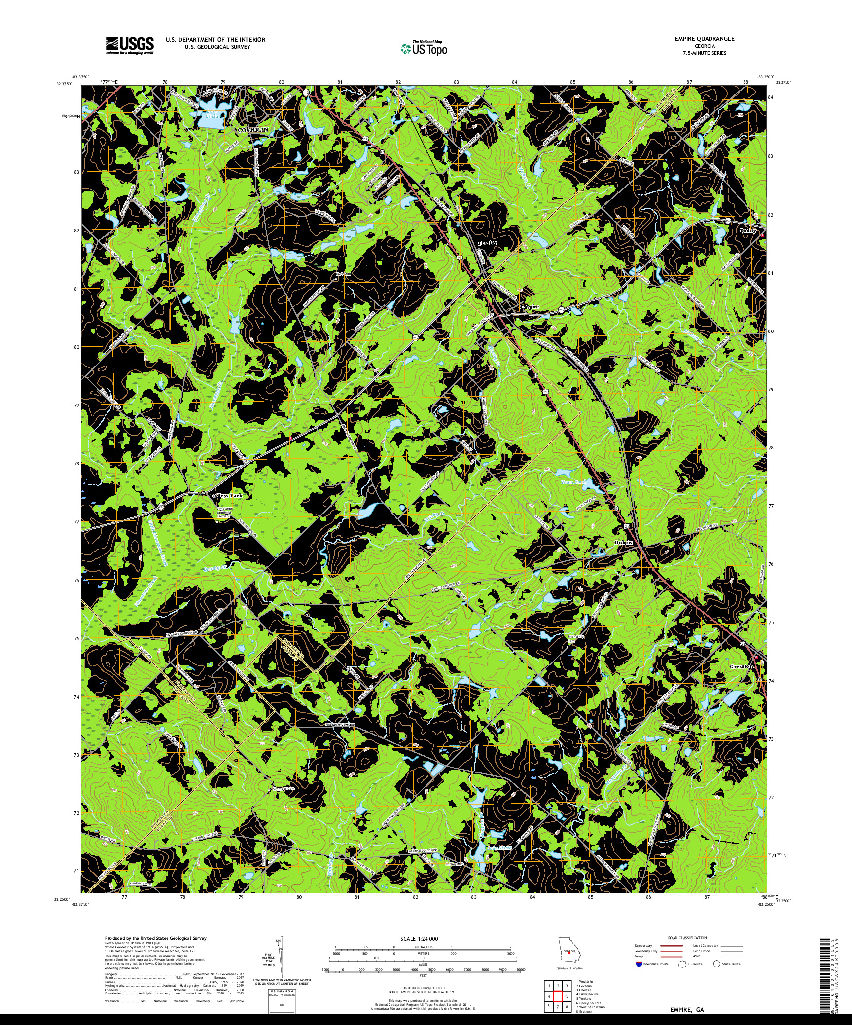 USGS US TOPO 7.5-MINUTE MAP FOR EMPIRE, GA 2020